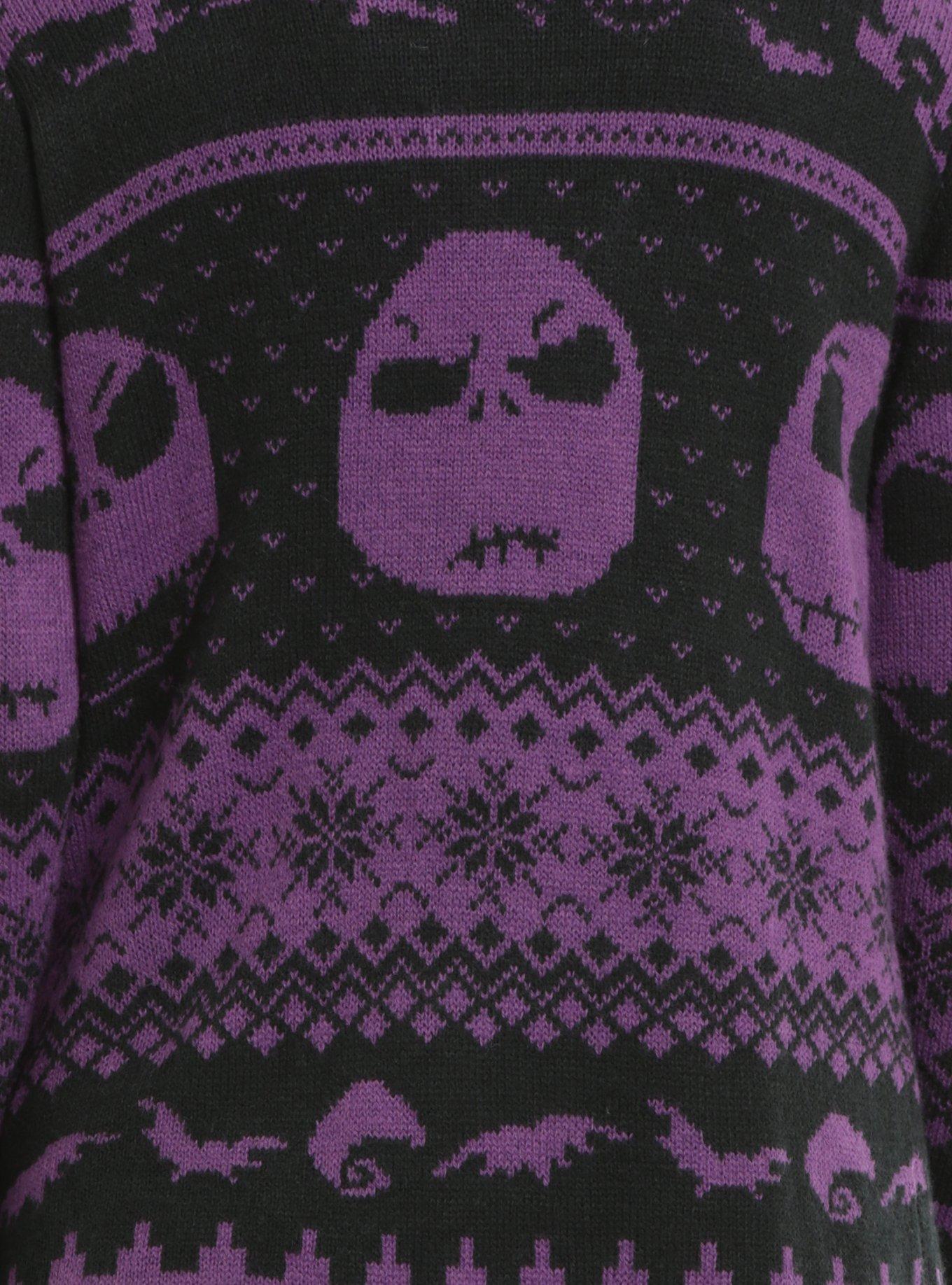 The Nightmare Before Christmas Fair Isle Girls Flyaway Cardigan, , alternate