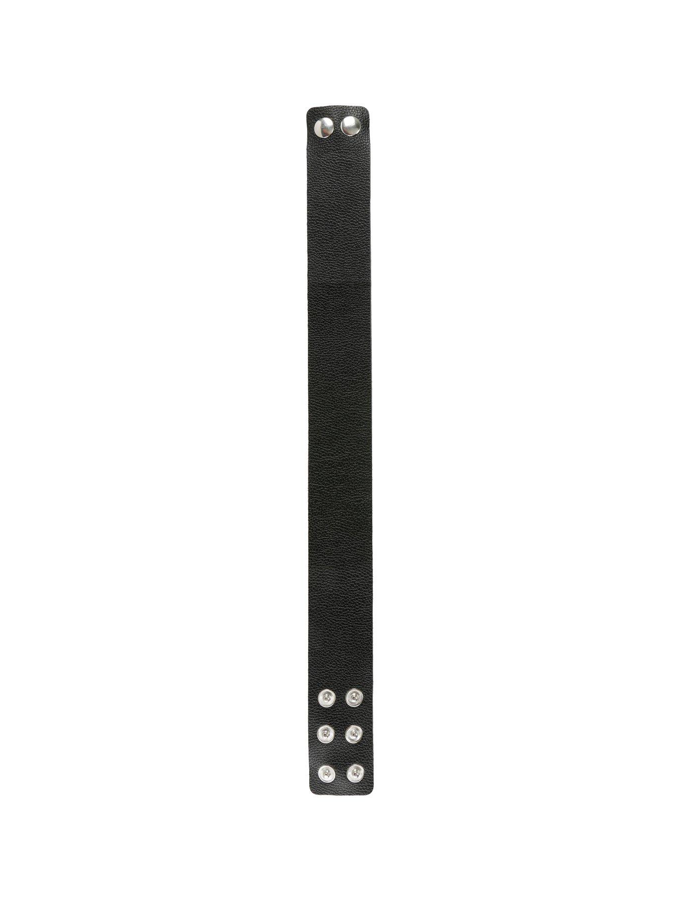 Blackheart Black Faux Leather Thick Choker, , alternate