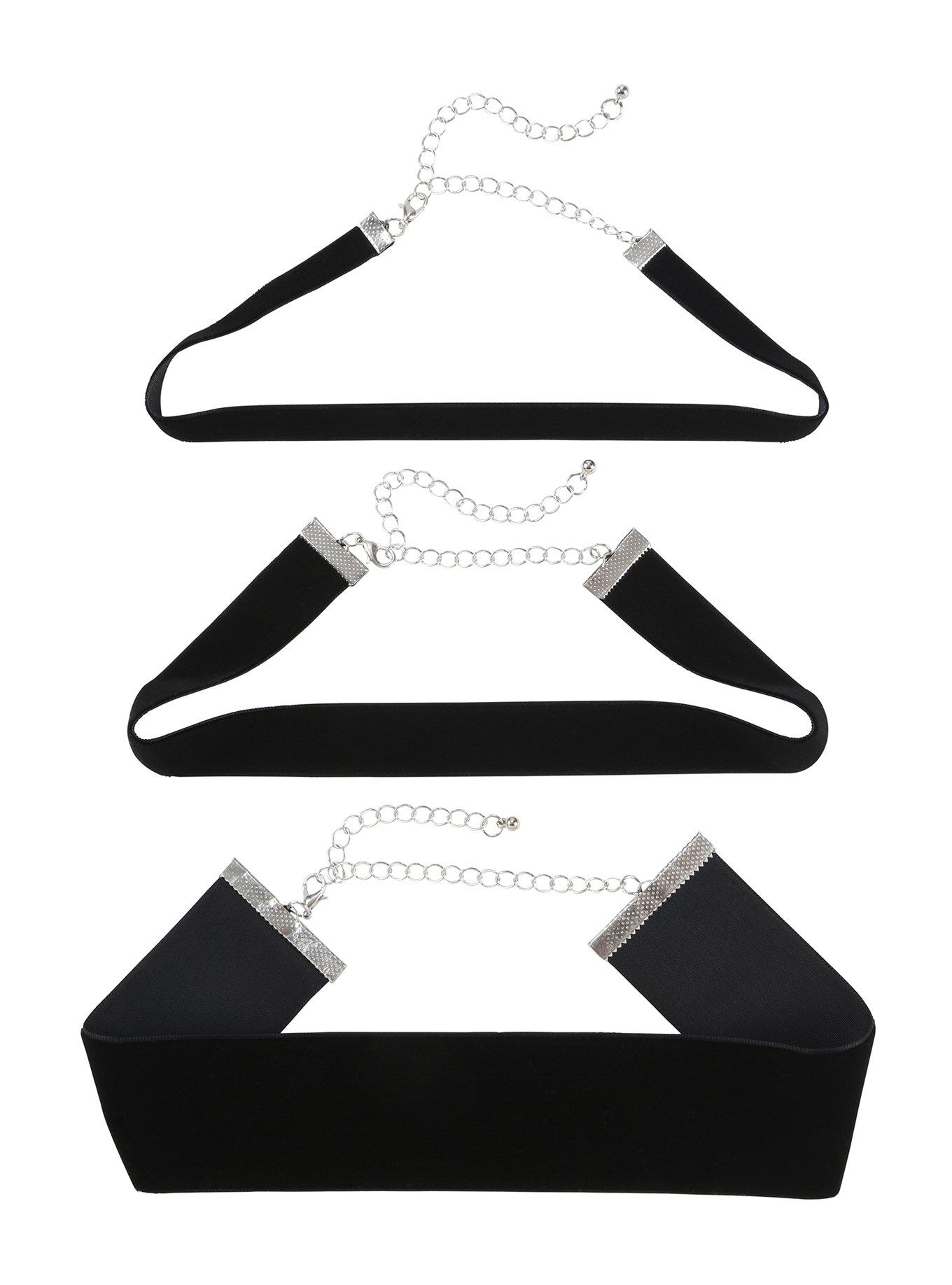 Black Velvet Choker Set, , alternate