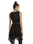 Black Sleeveless Lace Detail Dress, , alternate