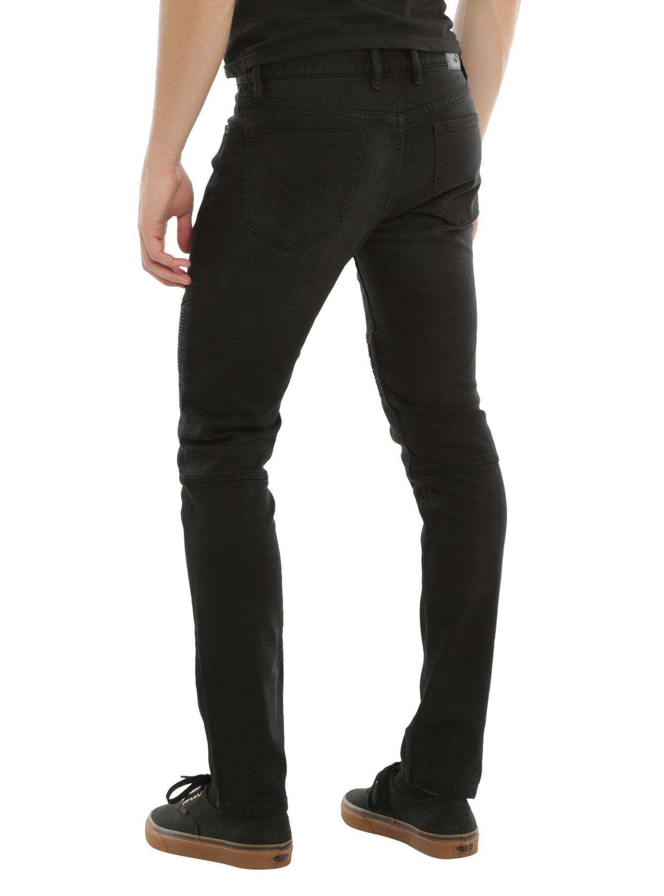 XXX RUDE Black Skinny Moto Jeans, , alternate