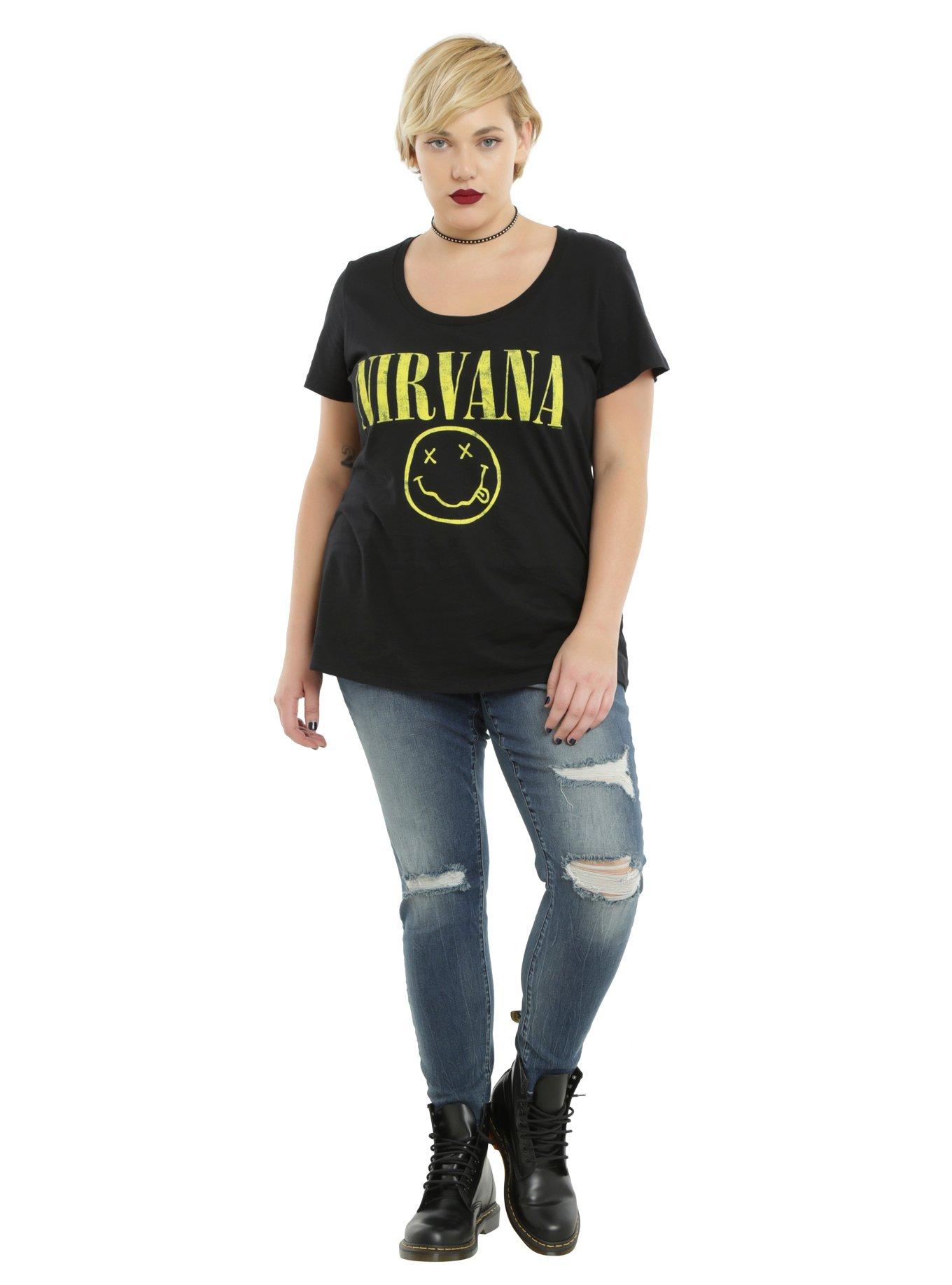 Nirvana Smiley Girls T-Shirt Plus Size, , alternate