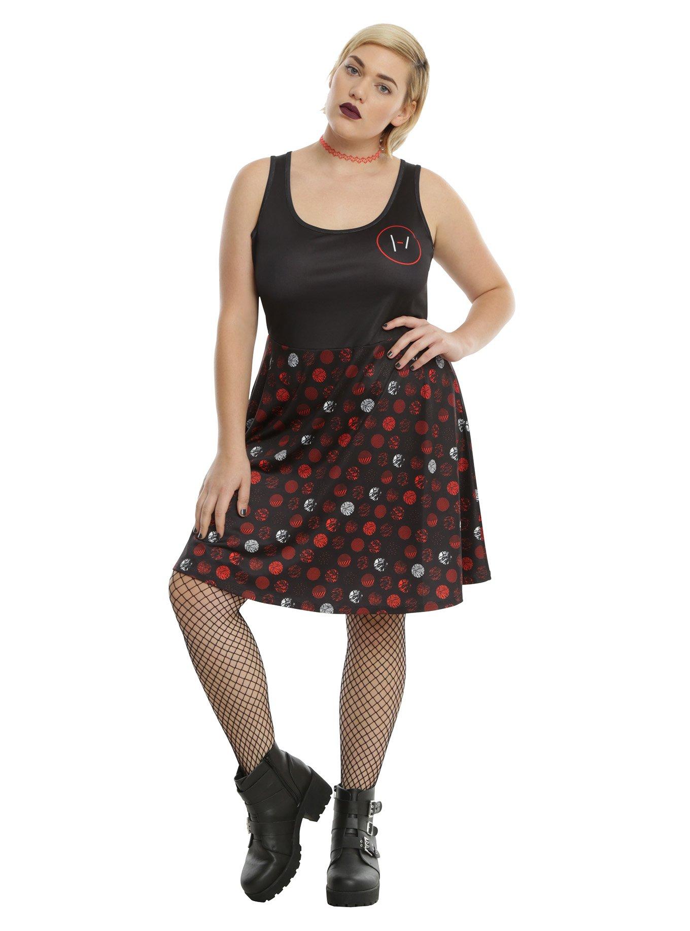 Twenty One Pilots Circles Skater Dress Plus Size, , alternate