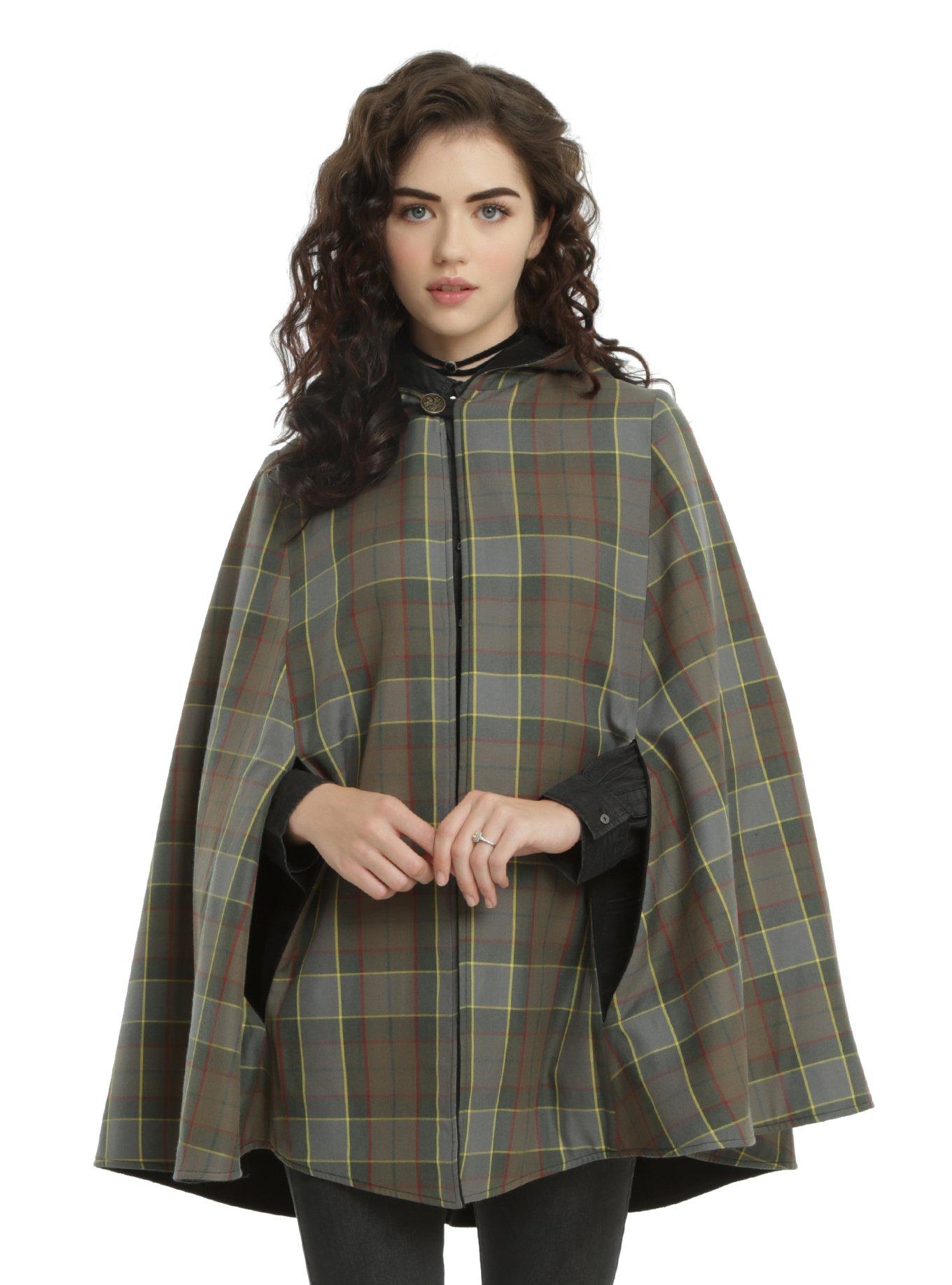 Outlander Fraser Tartan Reversible Cape, , alternate