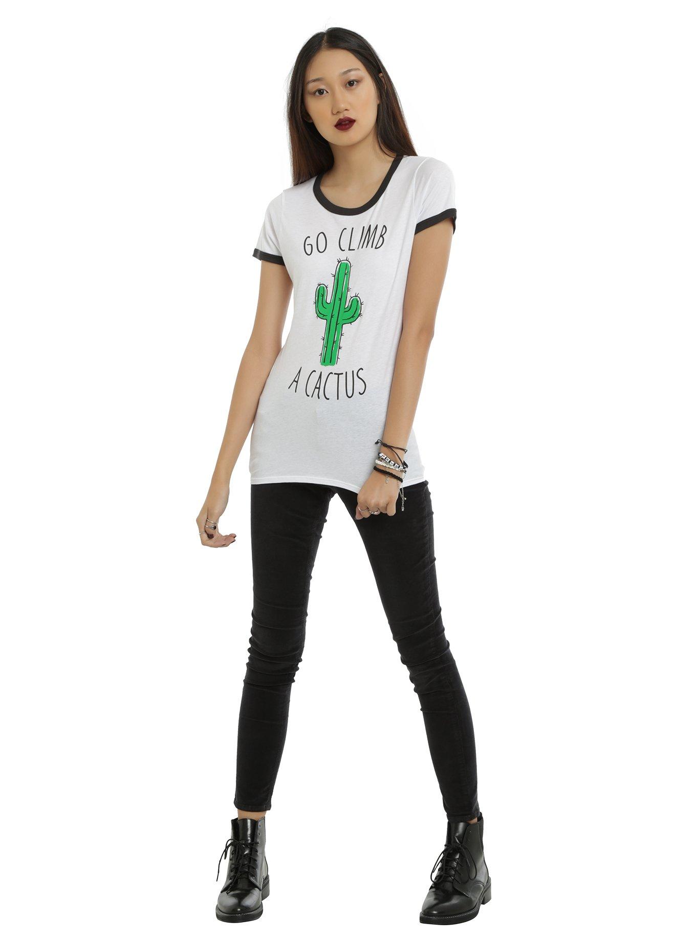 Climb A Cactus Girls Ringer T-Shirt, , alternate