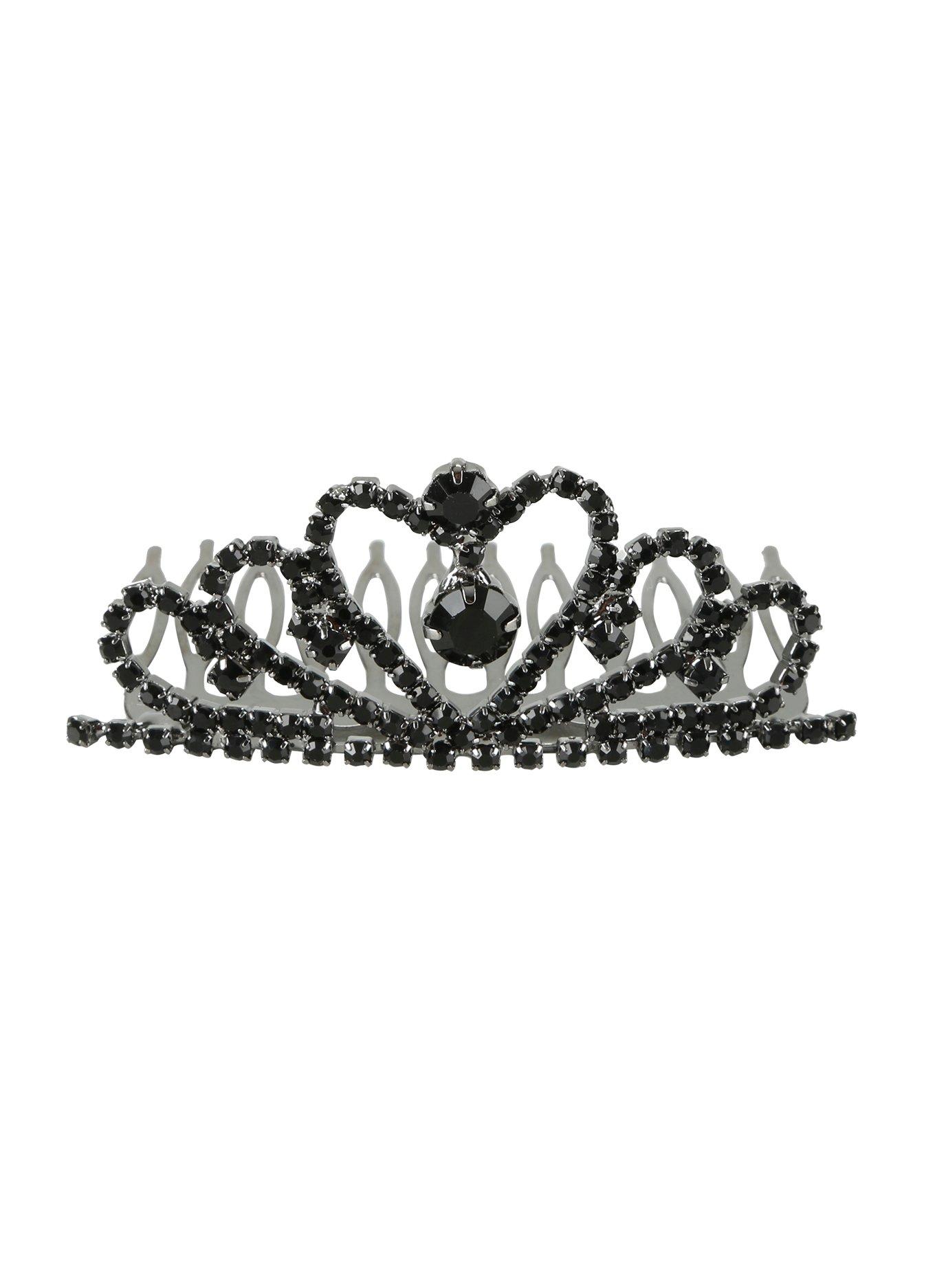 Blackheart Black Gem Comb Tiara, , alternate