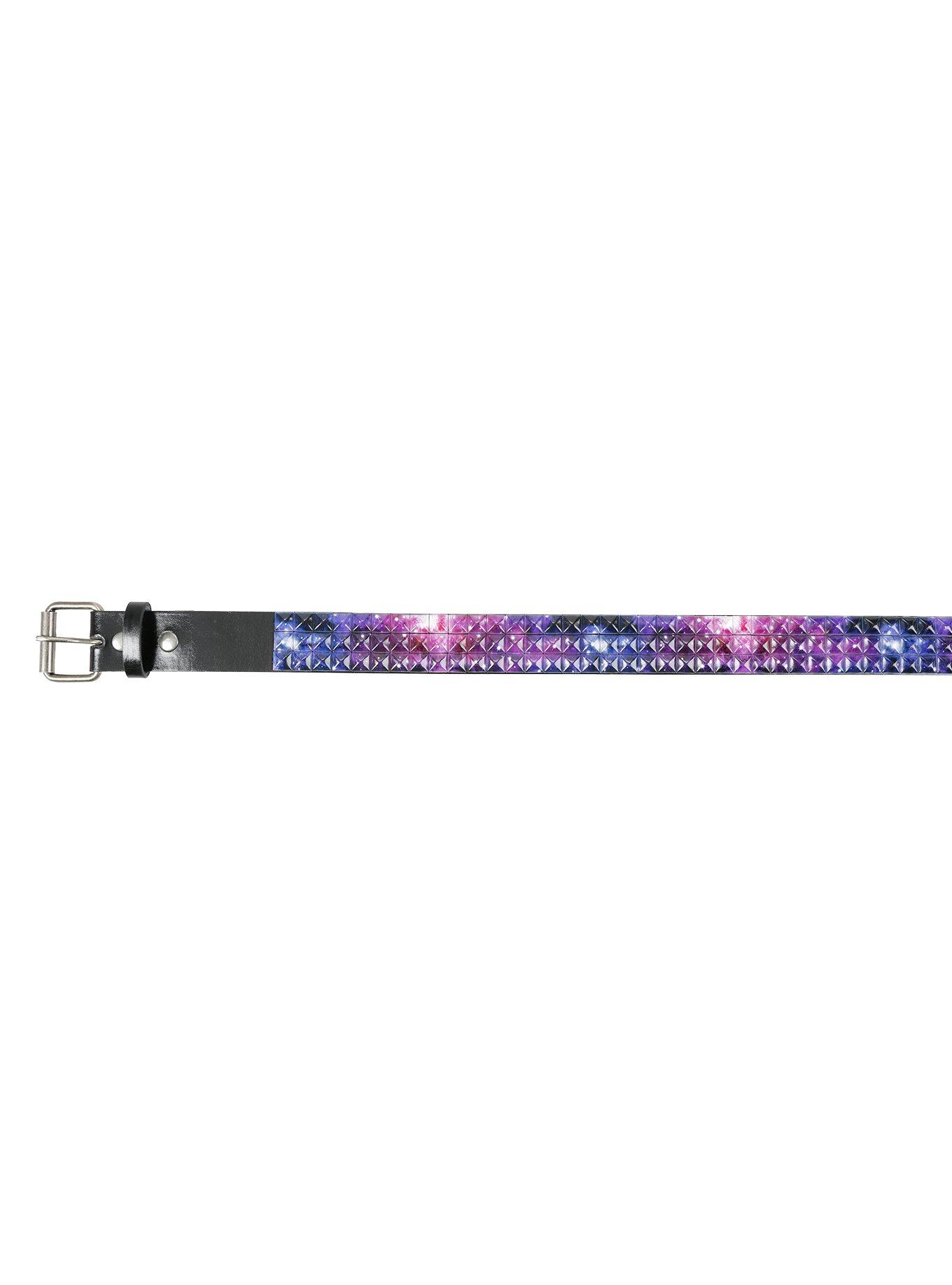 Galaxy Print Pyramid Stud Belt, , alternate