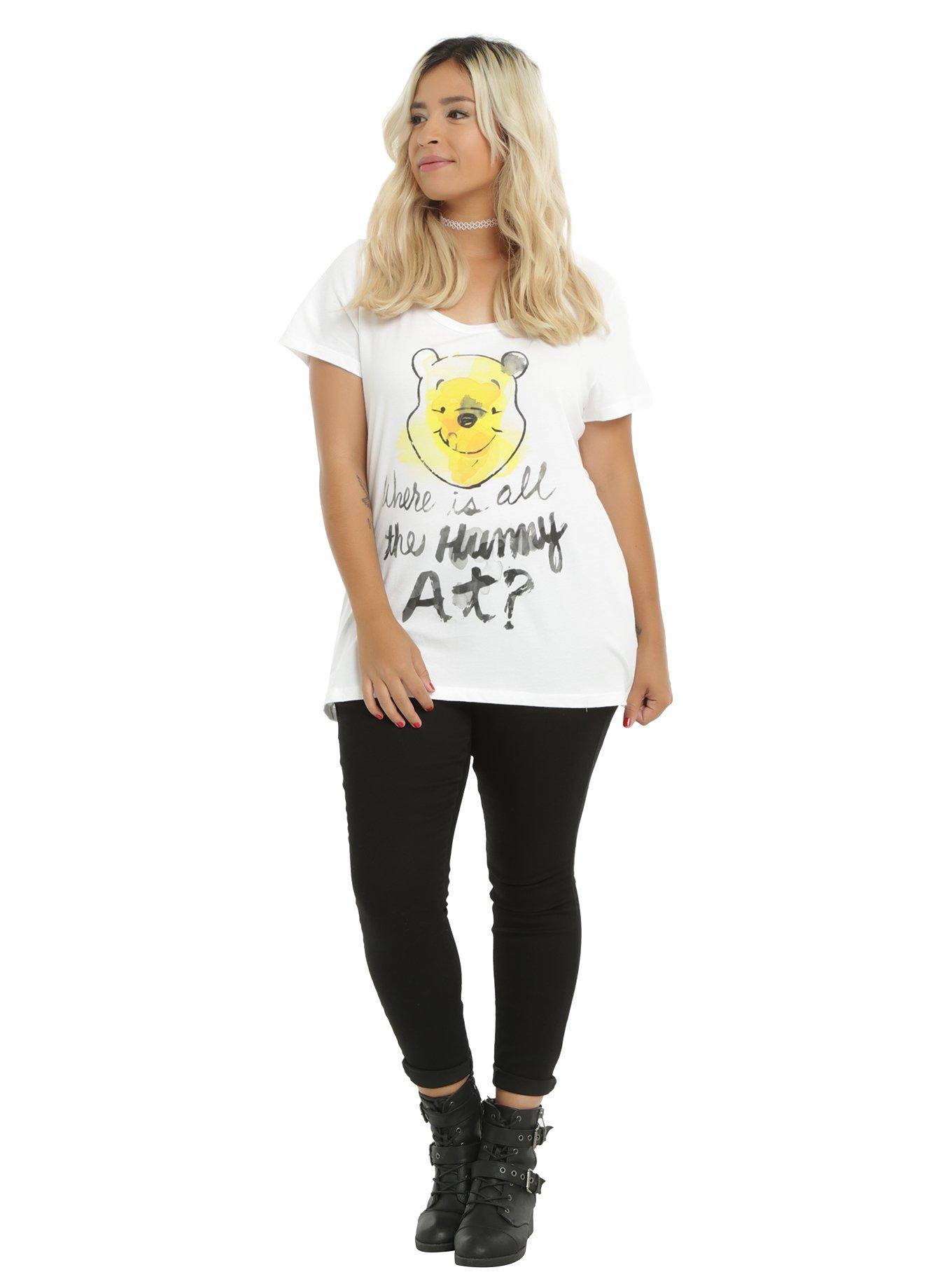 Disney Winnie The Pooh Watercolor Girls T-Shirt Plus Size, , alternate