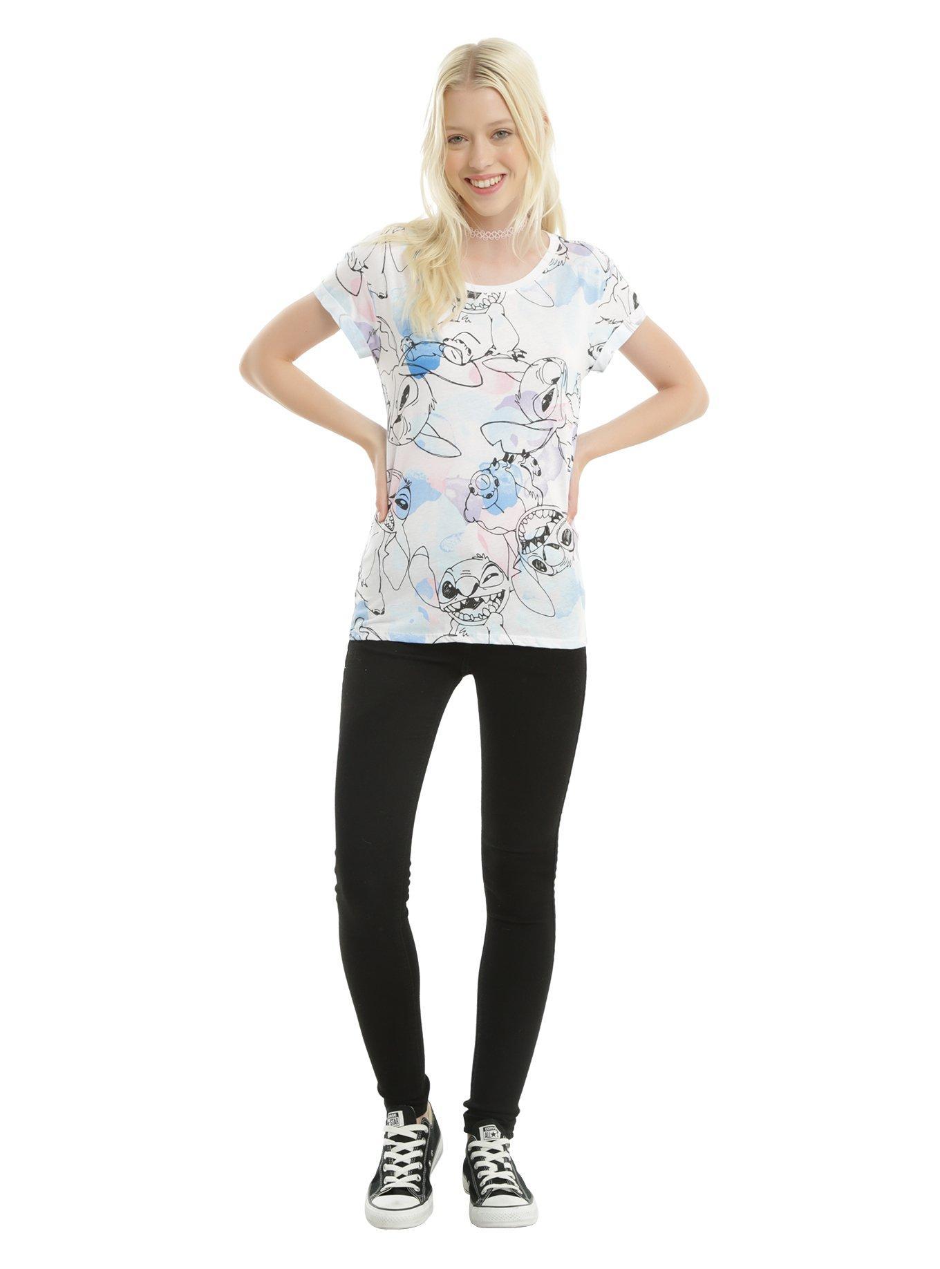 Disney Lilo & Stitch Watercolor Girls T-Shirt, , alternate - view 3