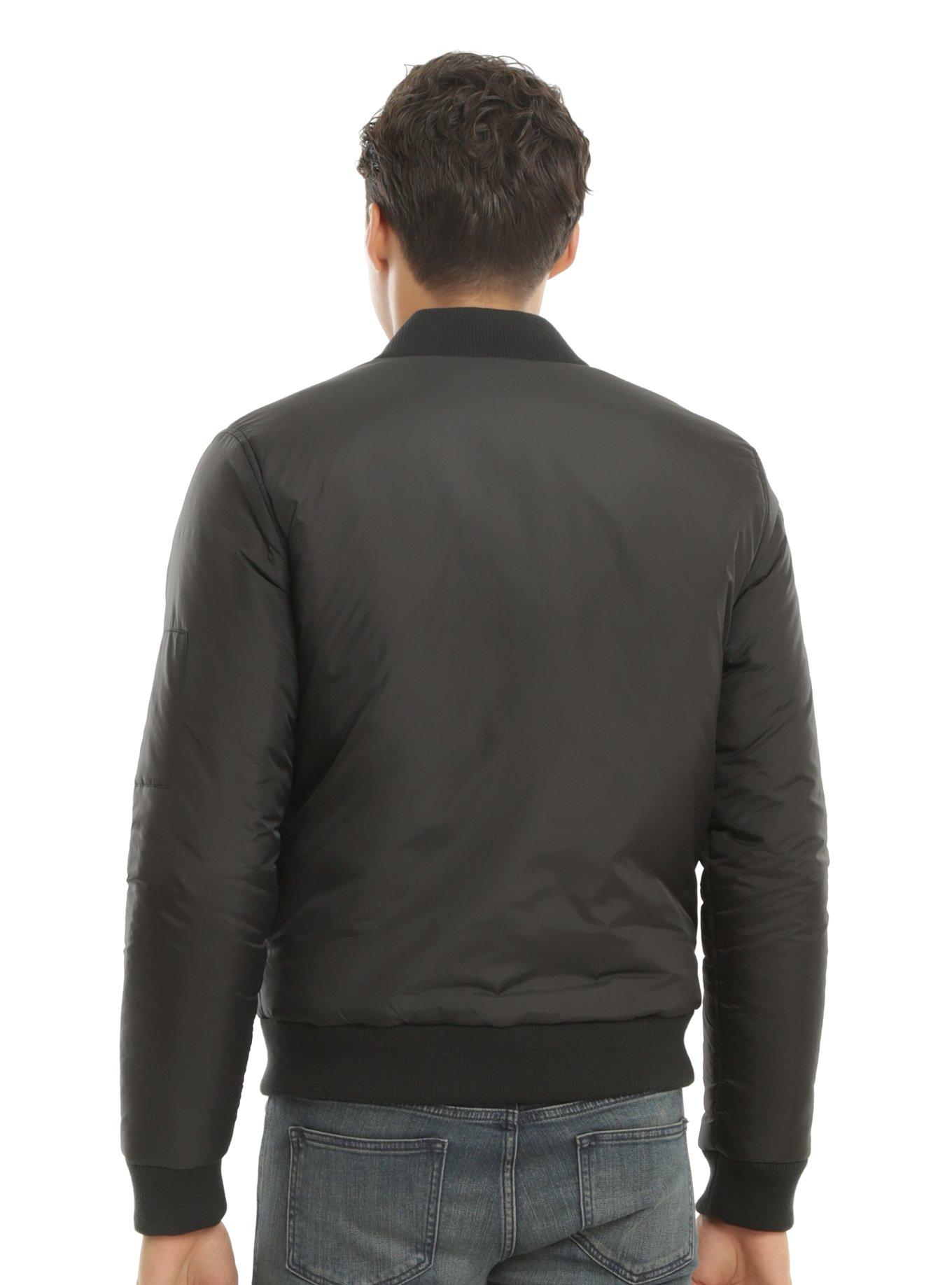 Guys Black Bomber Jacket, , alternate