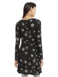 Black & White Star Long-Sleeve Skater Dress, , alternate