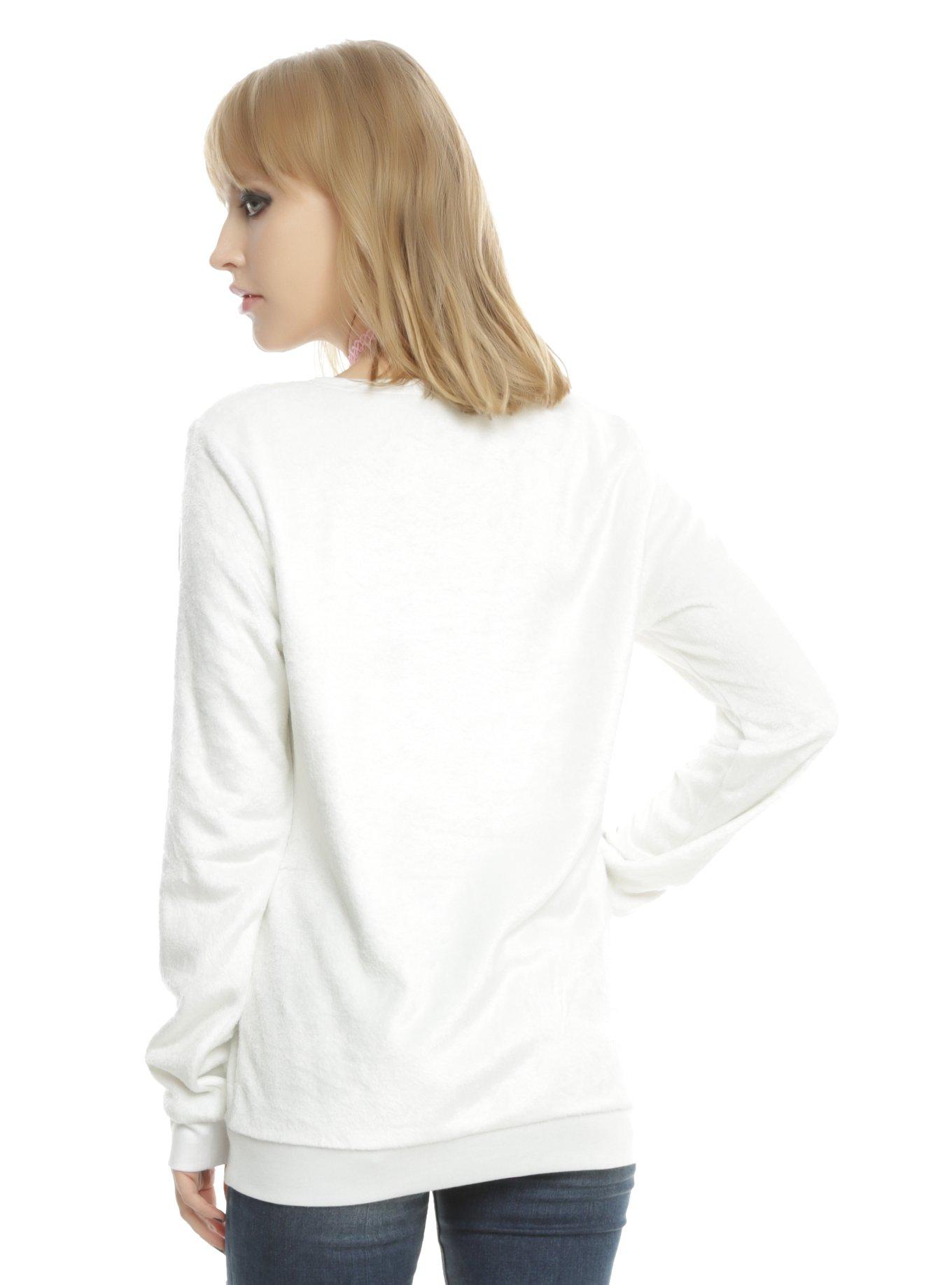 Disney The Little Mermaid Ariel Sketch Girls Fuzzy Sweater, , alternate - view 2