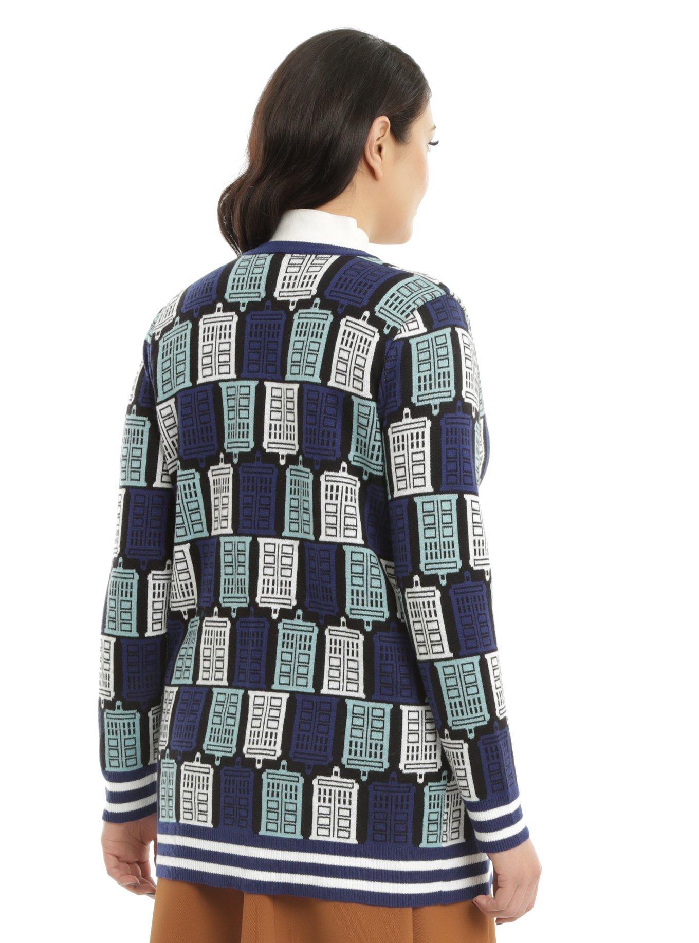 Doctor Who TARDIS Print Girls Cardigan Plus Size, , alternate