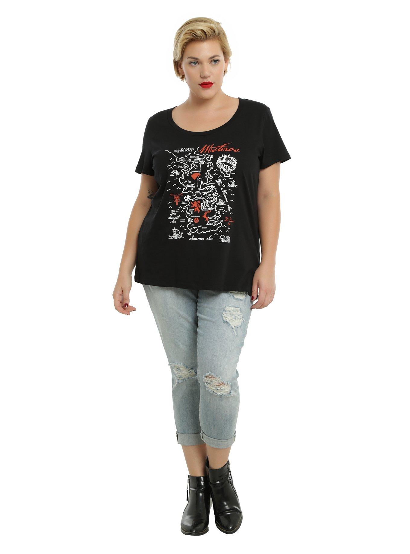 Game Of Thrones Westeros Map Girls T-Shirt Plus Size, , alternate