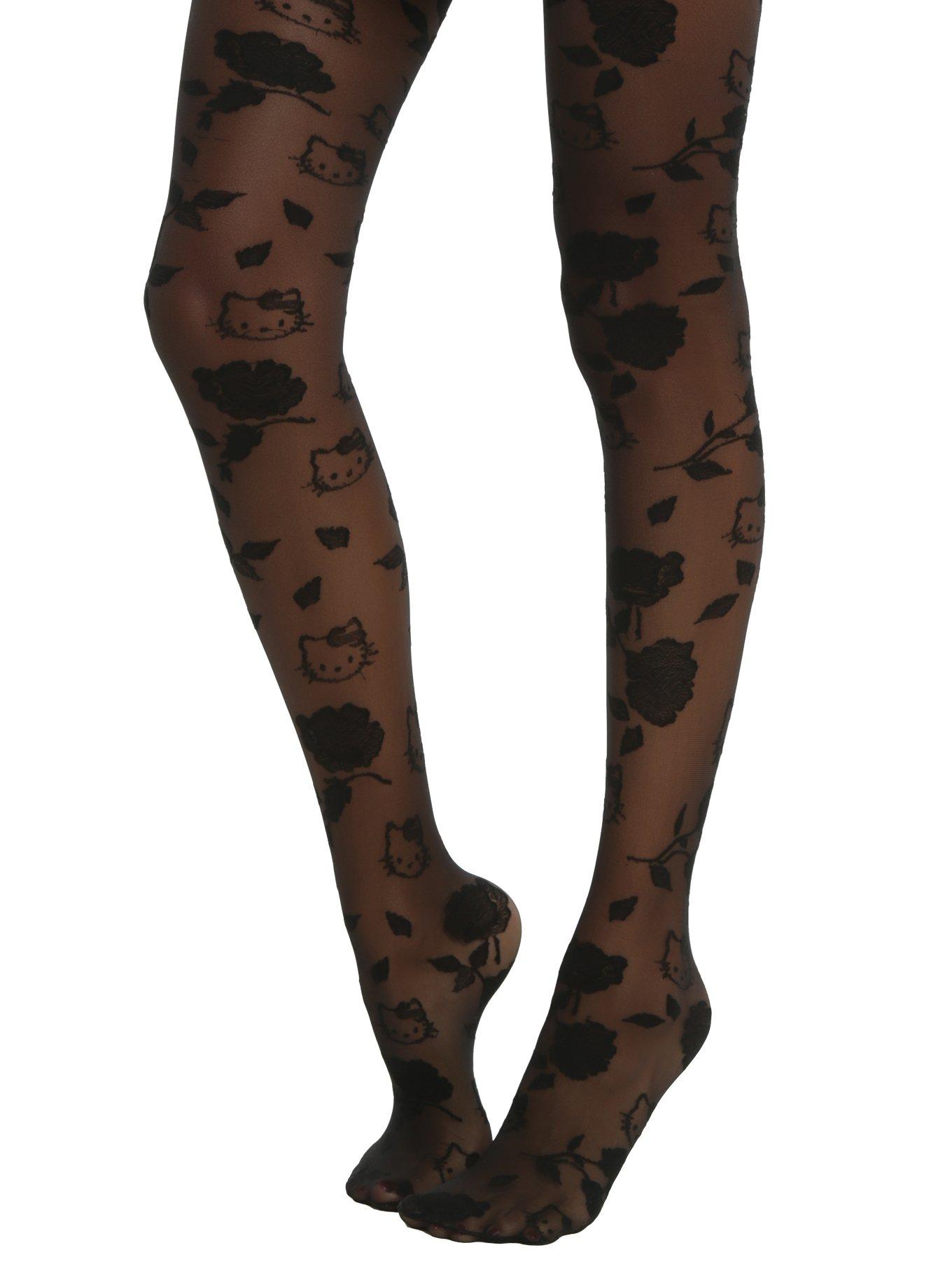 Hello Kitty Sheer Black Tights, , alternate