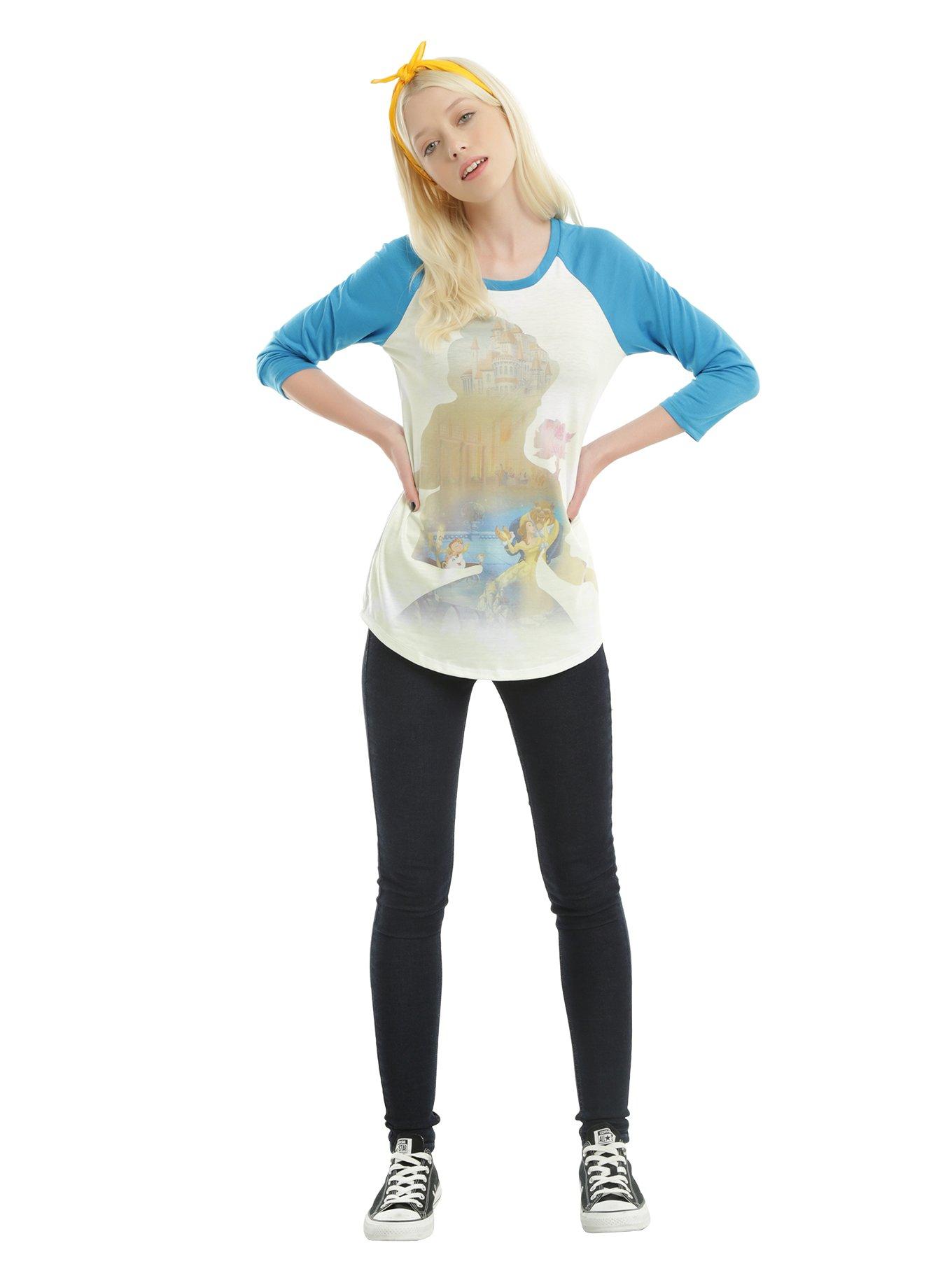 Disney Beauty And The Beast Sublimated Girls Raglan, , alternate