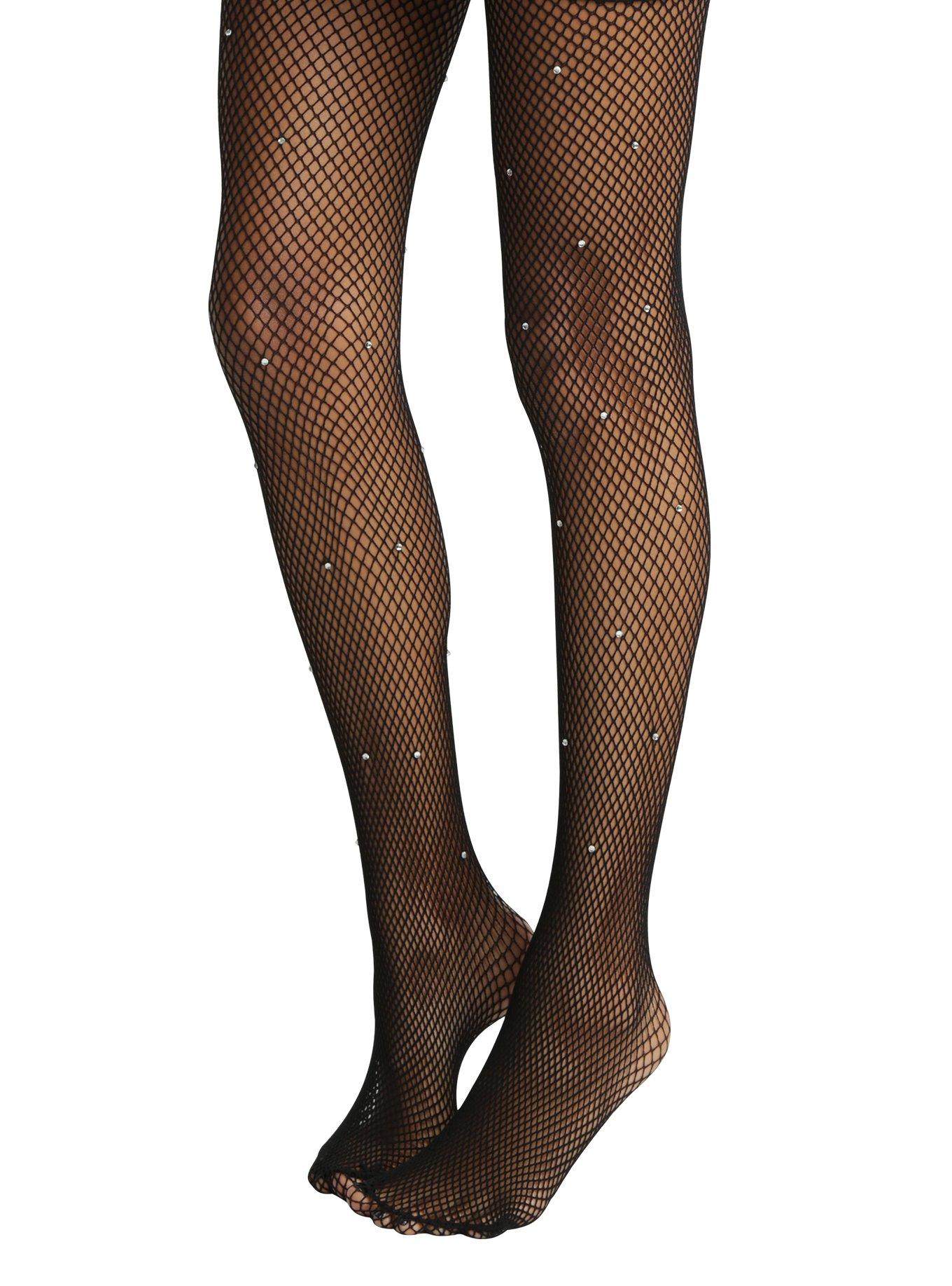 Blackheart Rhinestone Fishnet Tights