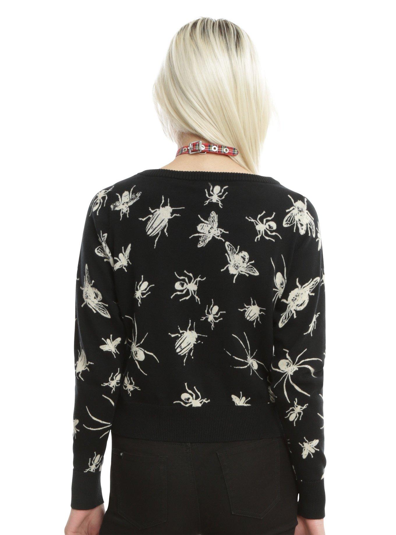 Black Bug Intarsia Knit Girls Sweater | Hot Topic