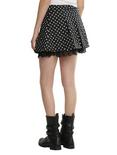 Black & White Skull Dot Pleated Skirt, , alternate