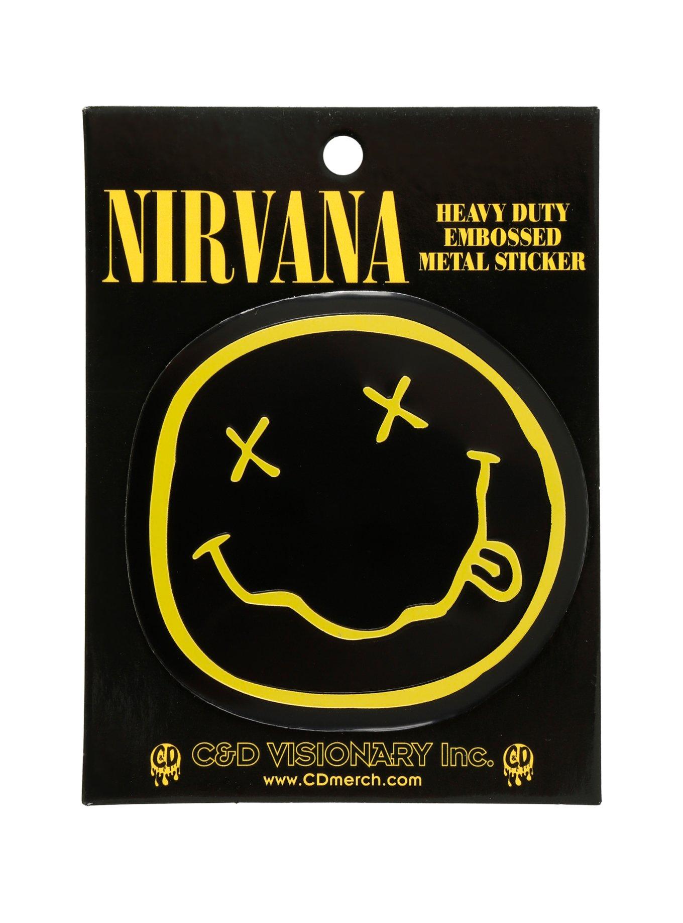 Nirvana Smiley Logo Metal Sticker, , alternate