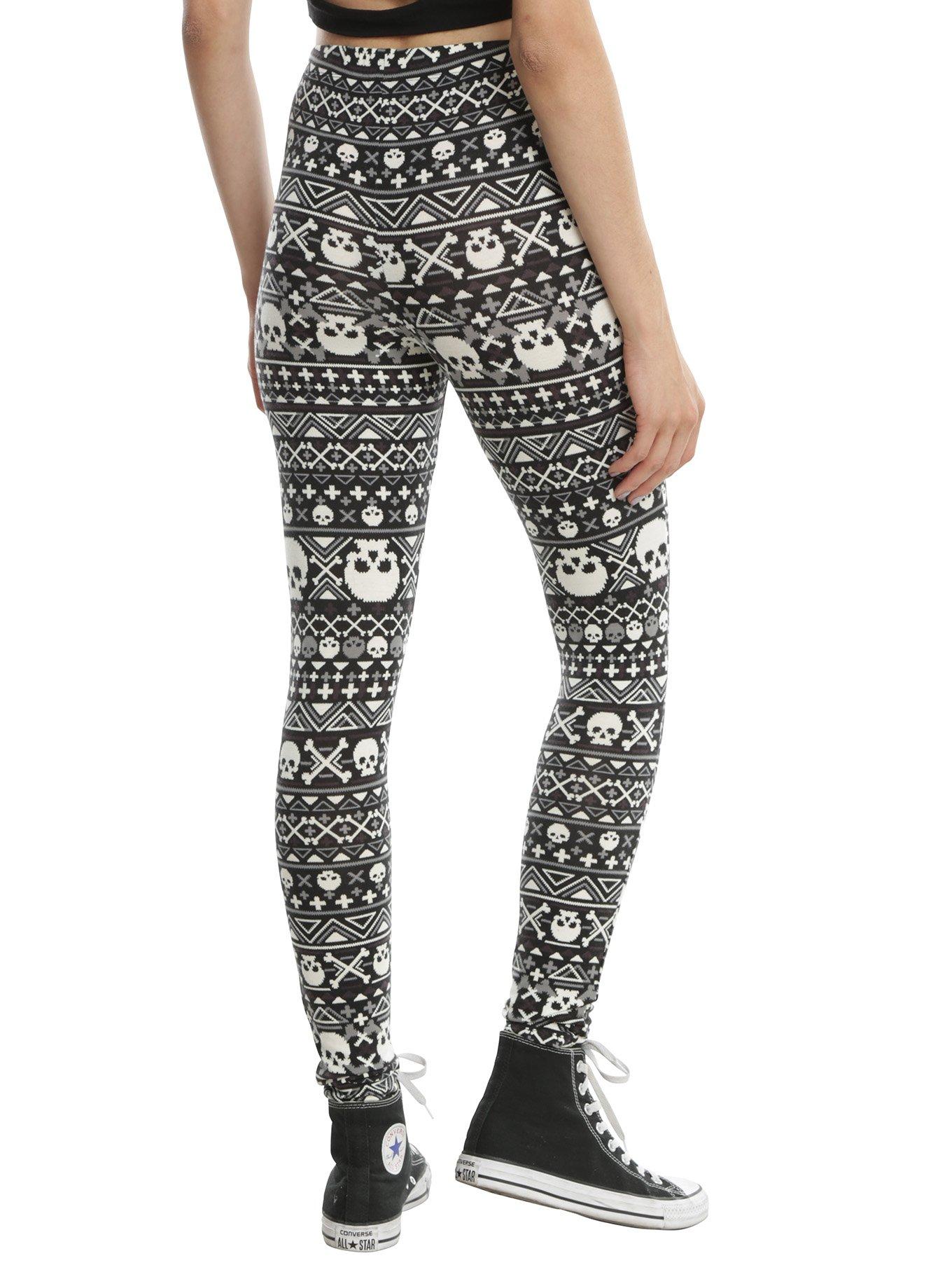 Blackheart Skull Fair Isle Leggings, , alternate