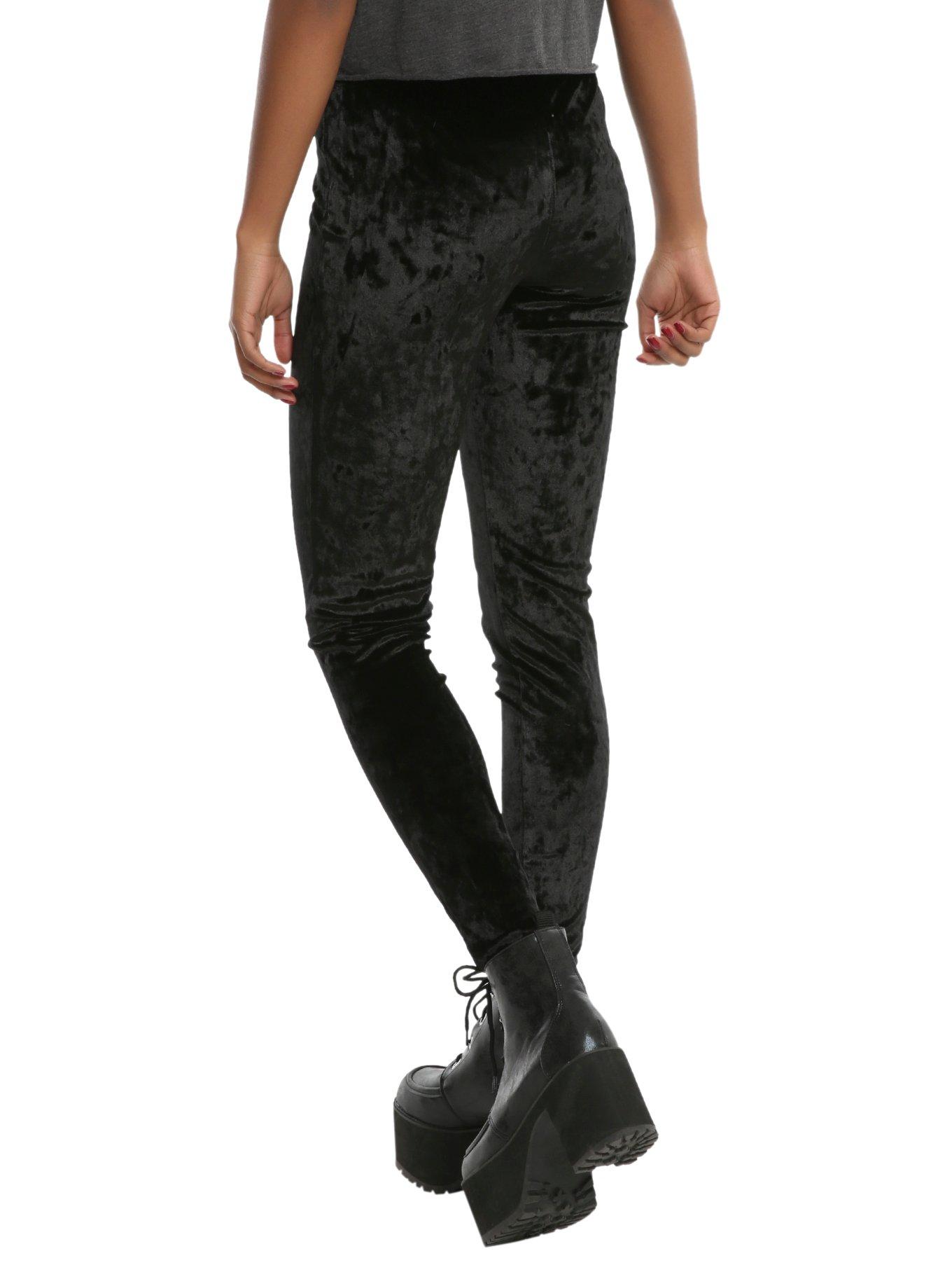 Blackheart Black Velvet Leggings, , alternate