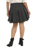 Black & White Skull Dot Pleated Skirt Plus Size, , alternate