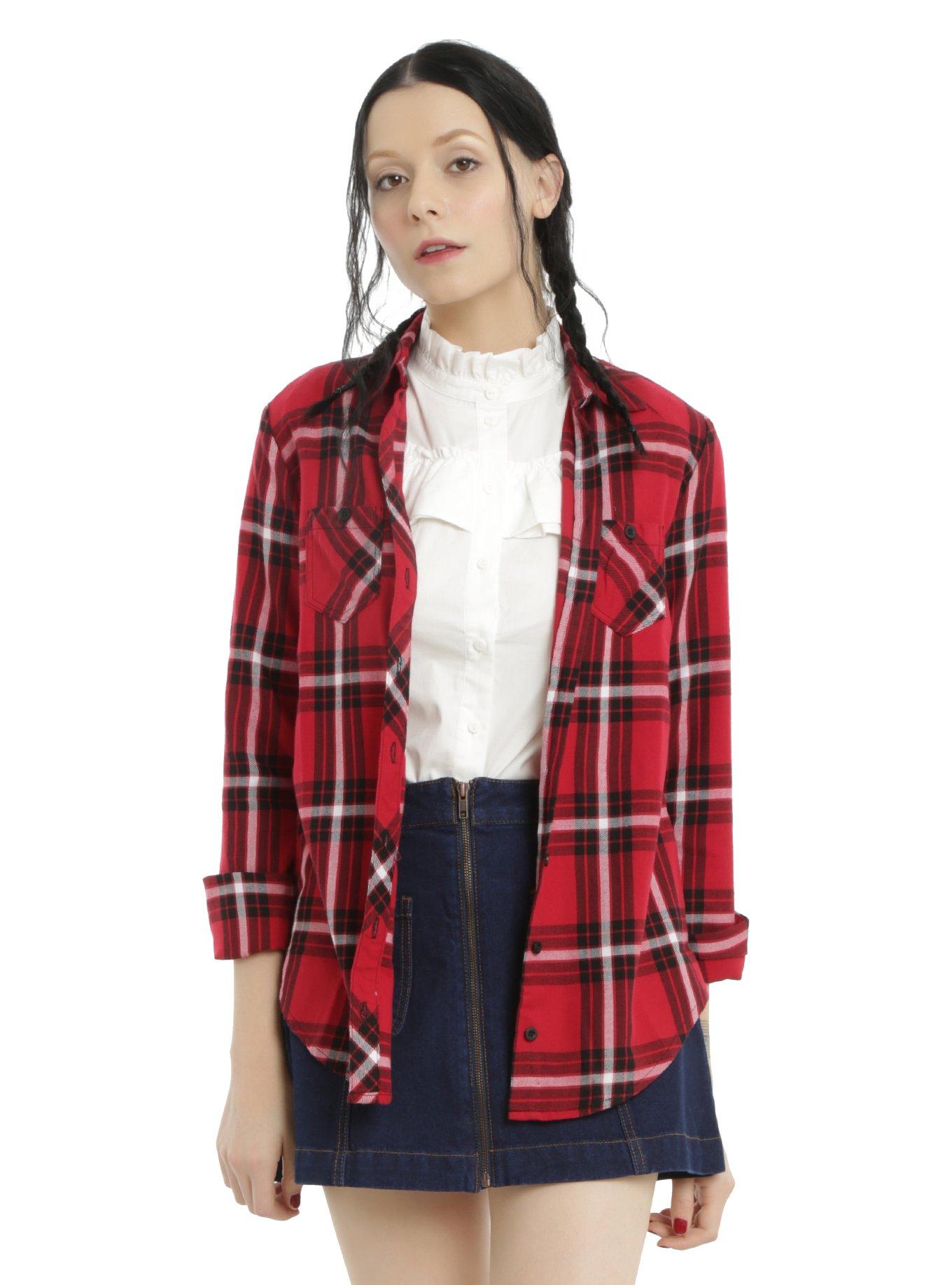 Once Upon A Time Girls Plaid Woven Button-Up, , alternate