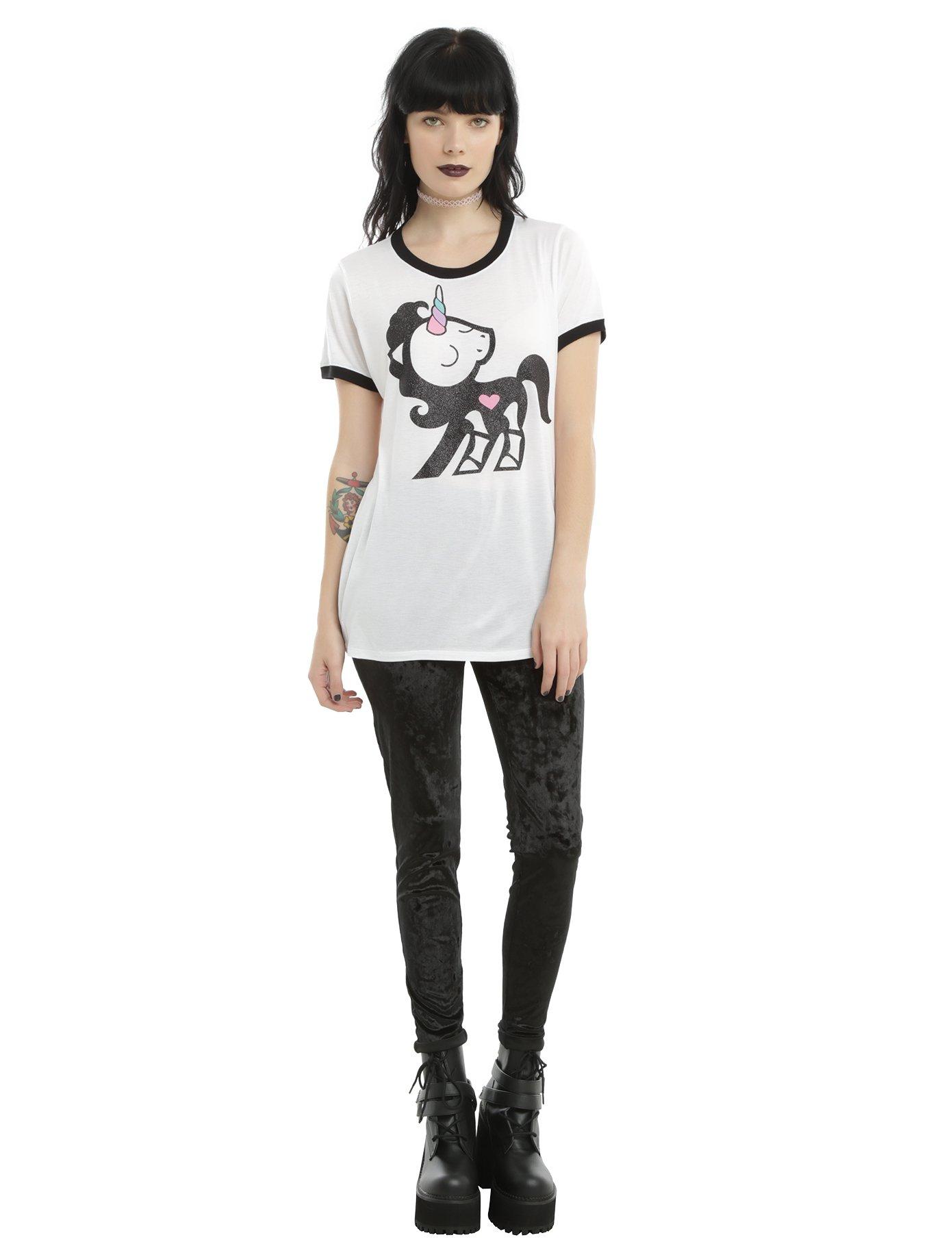 Skelanimals Bonita Unicorn Girls Ringer T-Shirt, , alternate