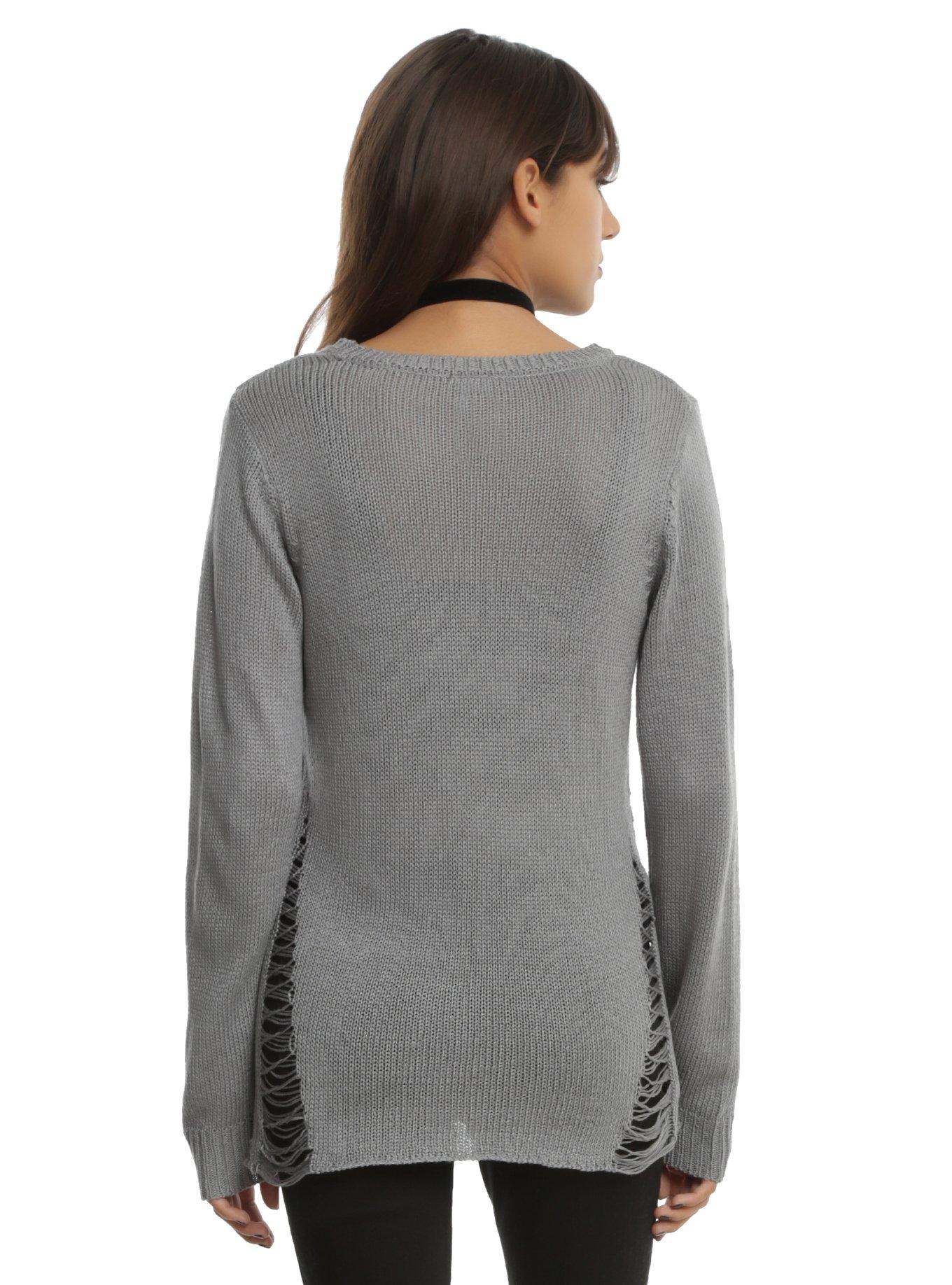 Disney Villains Destructed Girls Sweater, , alternate