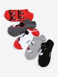 Disney Mickey Mouse Red And Black No-Show Socks 5 Pair, , alternate