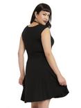 Black Lace Cap Sleeve Dress Plus Size, , alternate