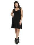 Black Lace Cap Sleeve Dress Plus Size, , alternate