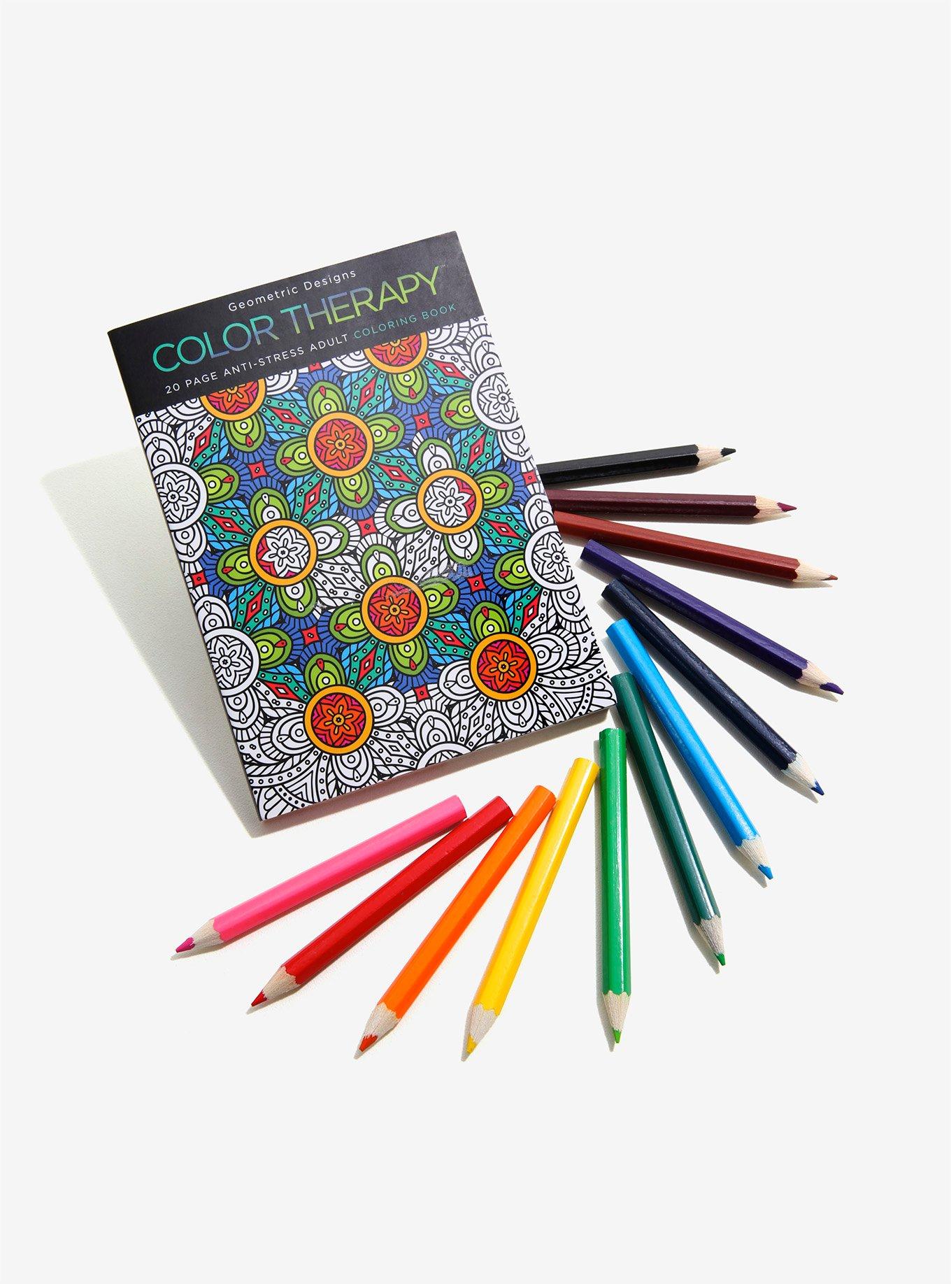 Color Therapy Coloring Book And Pencils, , alternate