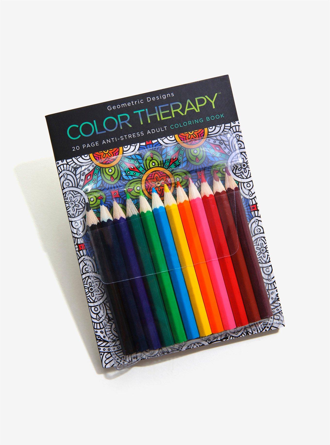 Color Therapy Coloring Book And Pencils, , alternate