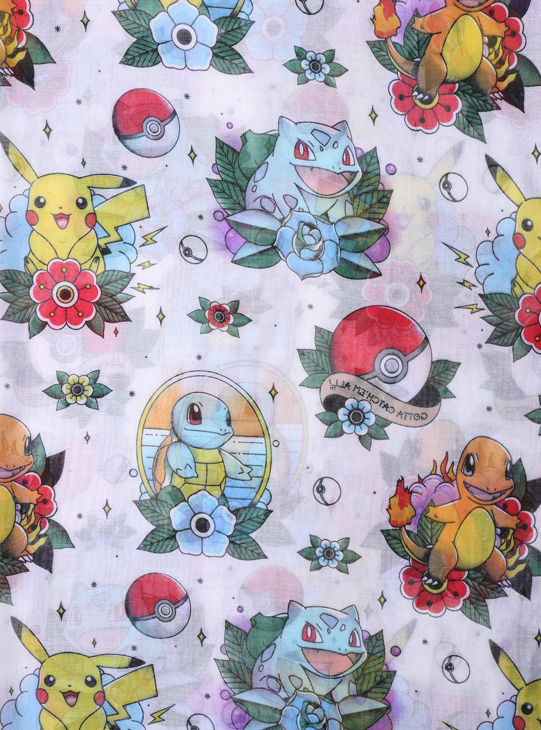 Pokemon Tattoo Starters Scarf, , alternate