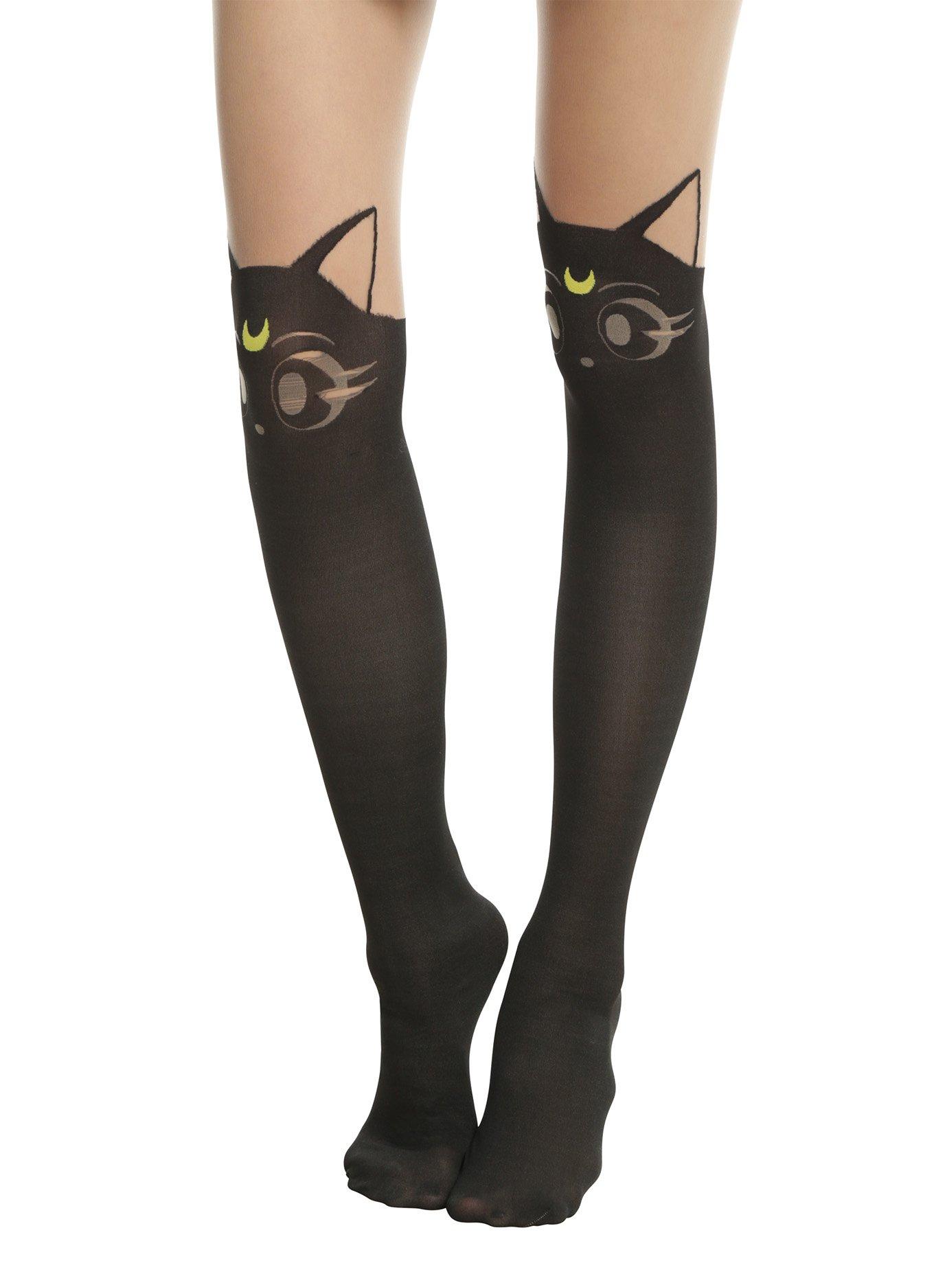 Sailor Moon Luna Faux Thigh High Tights, , alternate