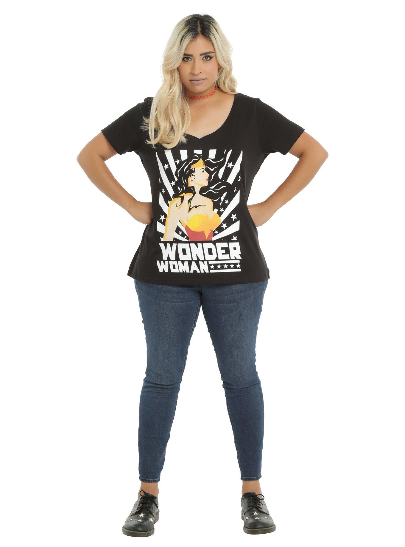 DC Comics Wonder Woman Sun Burst Girls T-Shirt Plus Size, , alternate