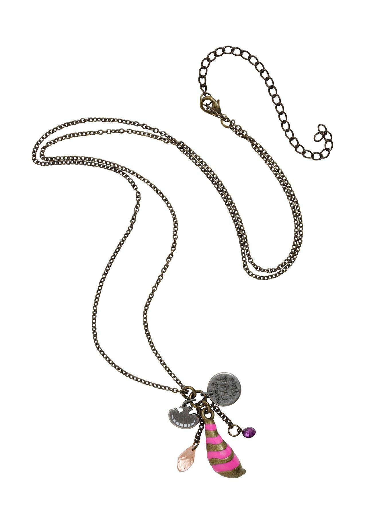 Disney Alice In Wonderland Cheshire Cat Cluster Necklace, , alternate