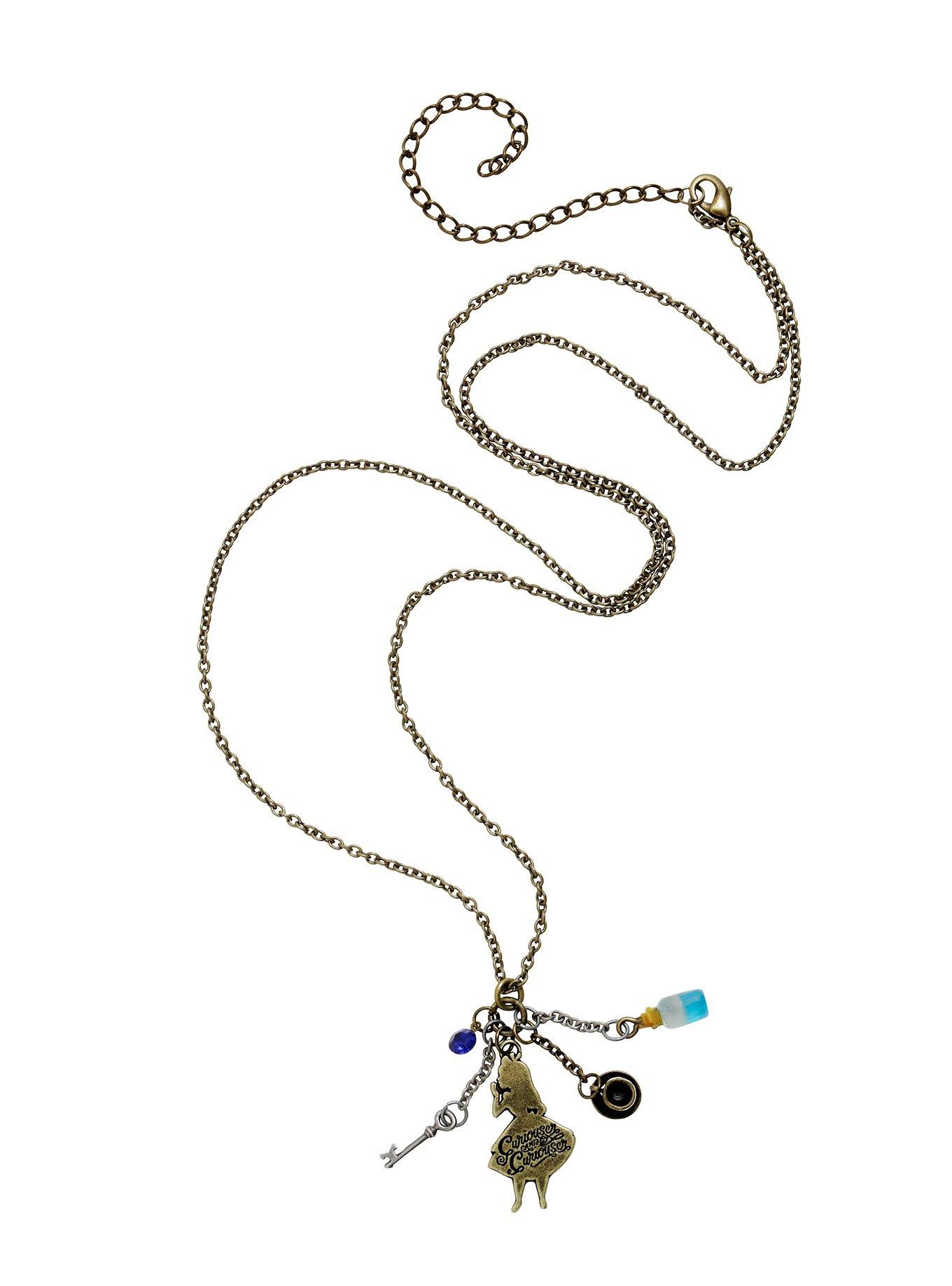 Disney Alice In Wonderland Long Cluster Necklace, , alternate