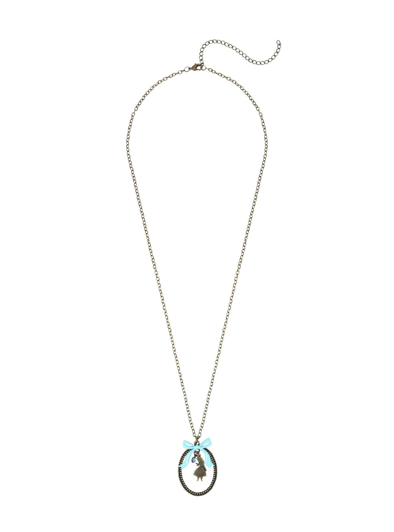 Disney Alice In Wonderland Silhouette Dangle Necklace, , alternate