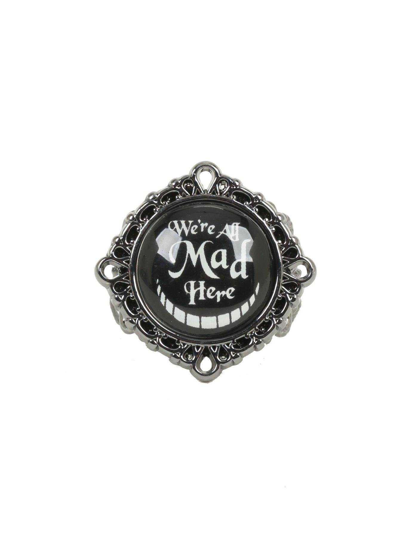 Disney Alice In Wonderland All Mad Here Filigree Ring, , alternate