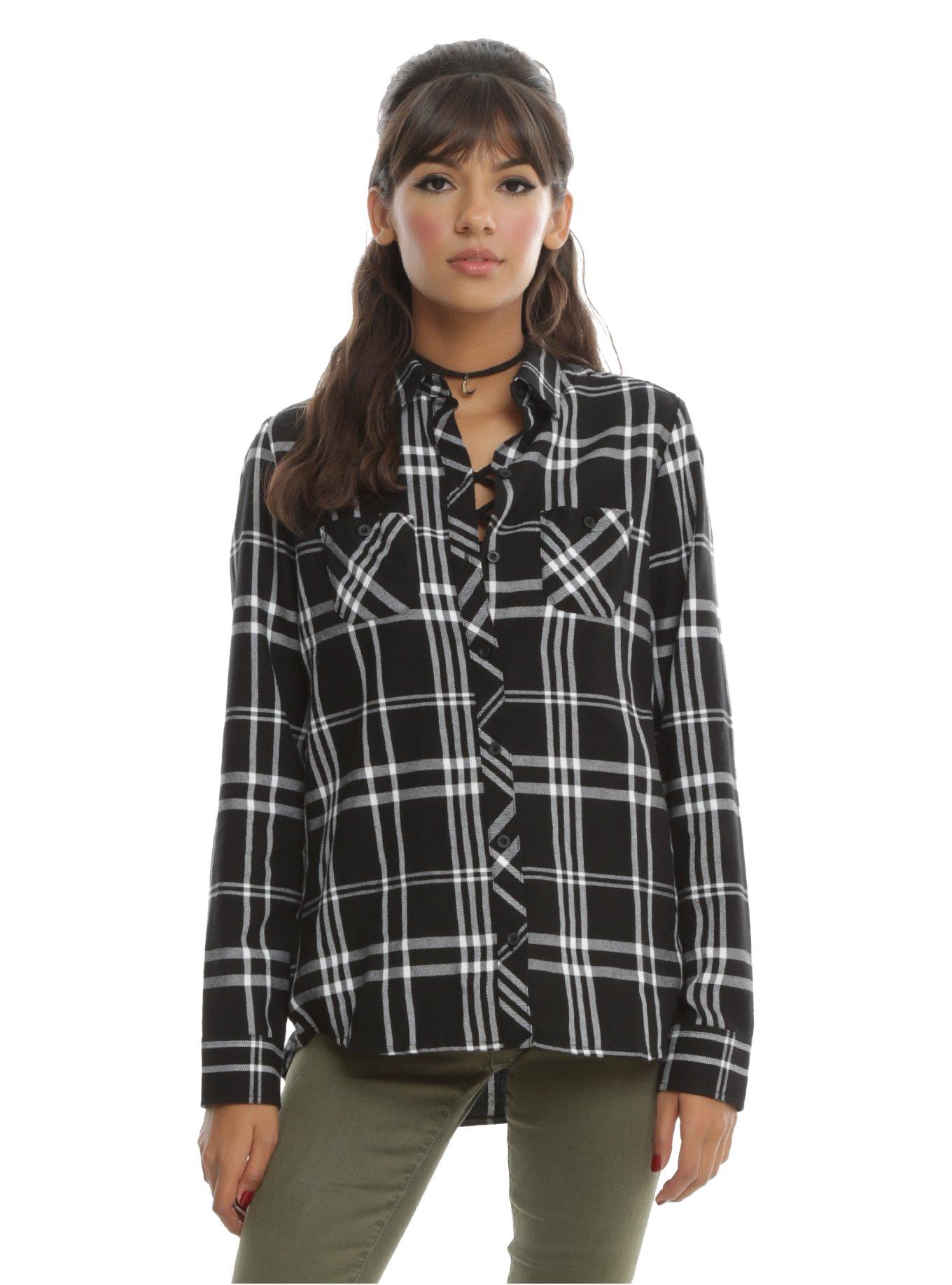 Harry Potter Hogwarts Plaid Girls Woven Button-Up, , alternate