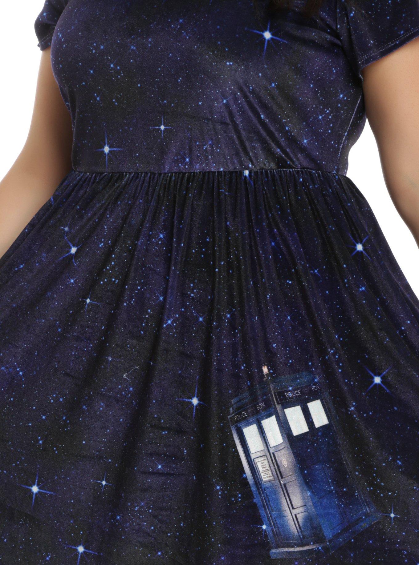 Doctor Who Galaxy TARDIS Velvet Dress Plus Size, , alternate