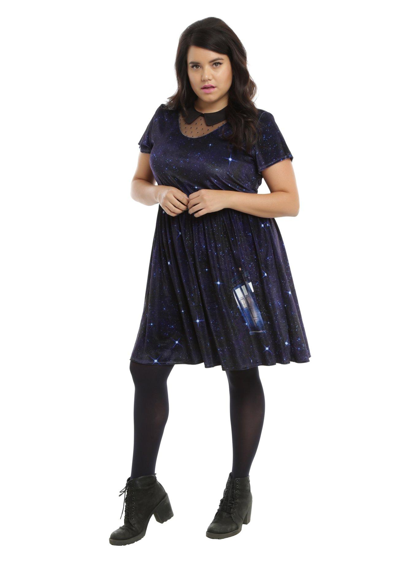 Doctor Who Galaxy TARDIS Velvet Dress Plus Size, , alternate