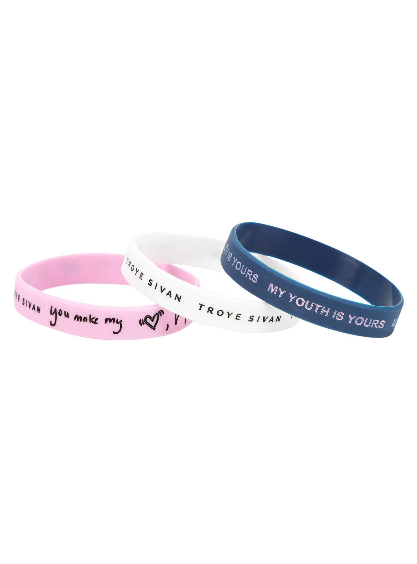 Troye Sivan Lyrics Rubber Bracelet 3 Pack, , alternate