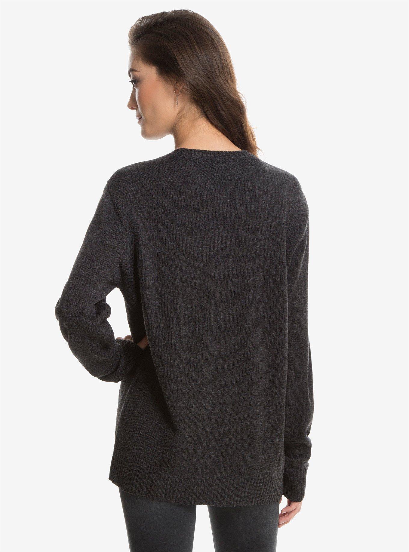 Harry Potter Deathly Hallows Womens Intarsia Pullover Sweater, , alternate