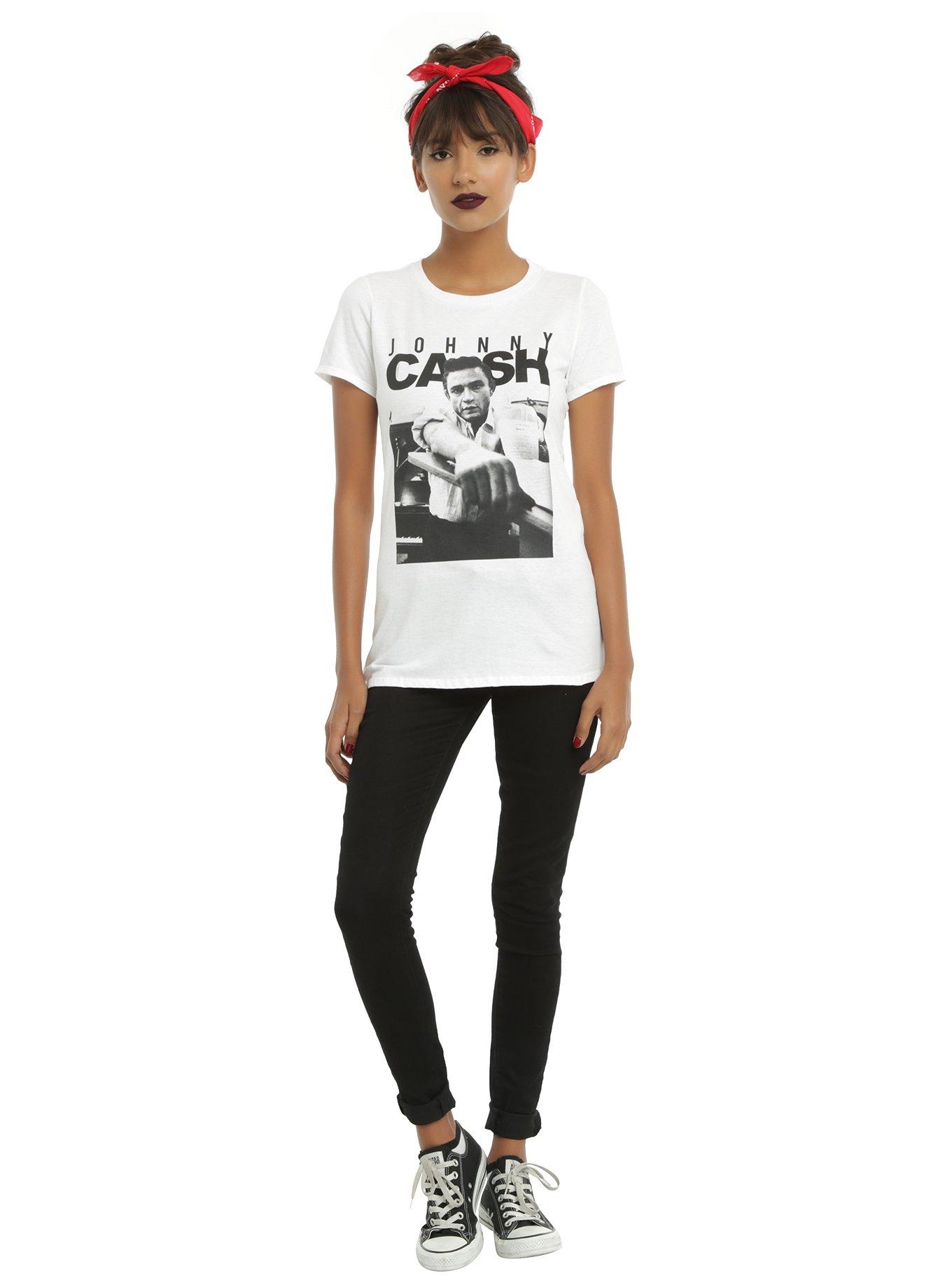 Johnny Cash Photo Girls T-Shirt, , alternate
