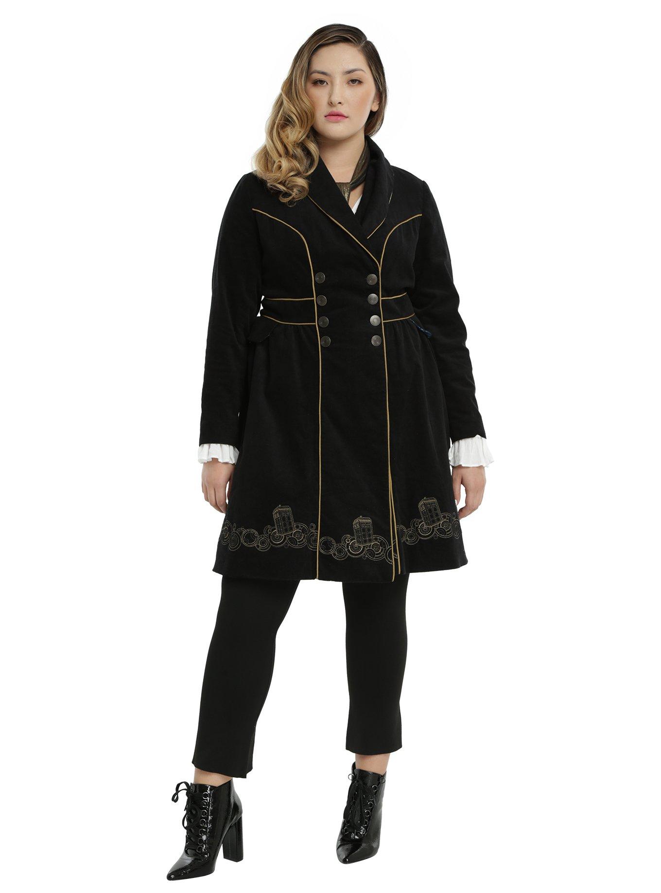 Doctor Who TARDIS Embroidered Girls Corduroy Coat Plus Size, , alternate