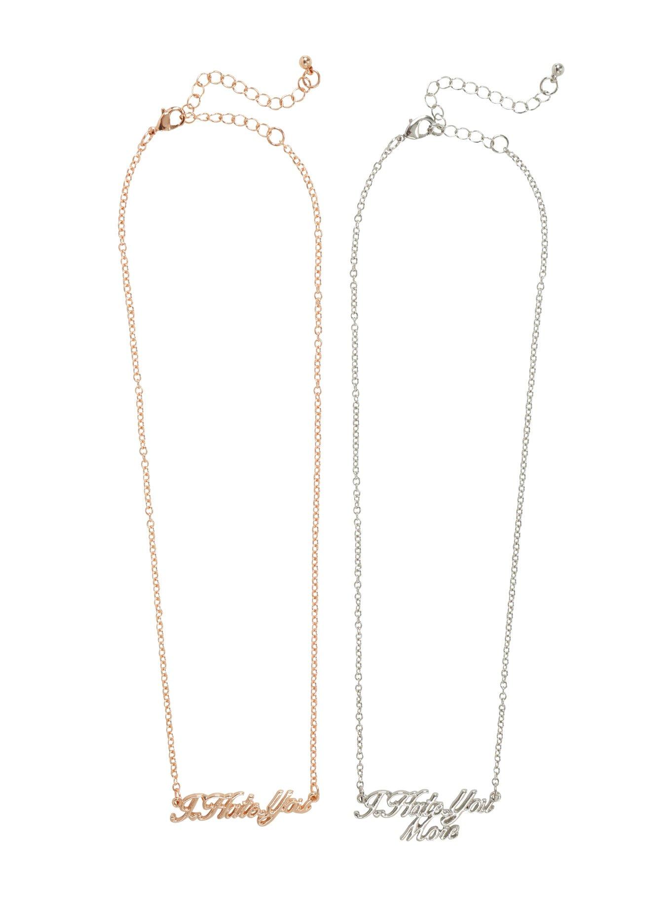 Blackheart I Hate You Best Friend Necklace Set, , alternate